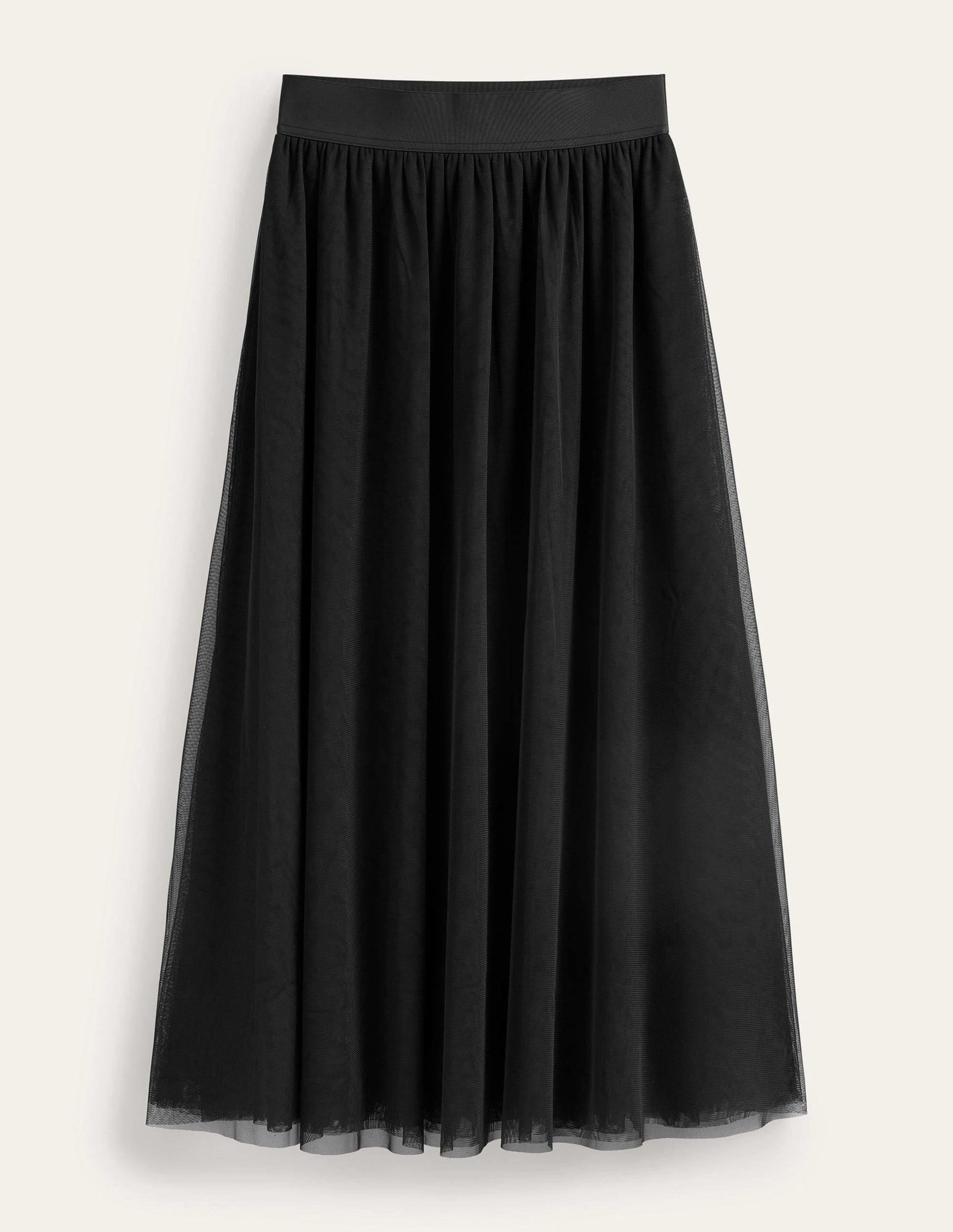 Tulle Full Midi Skirt-Black-5