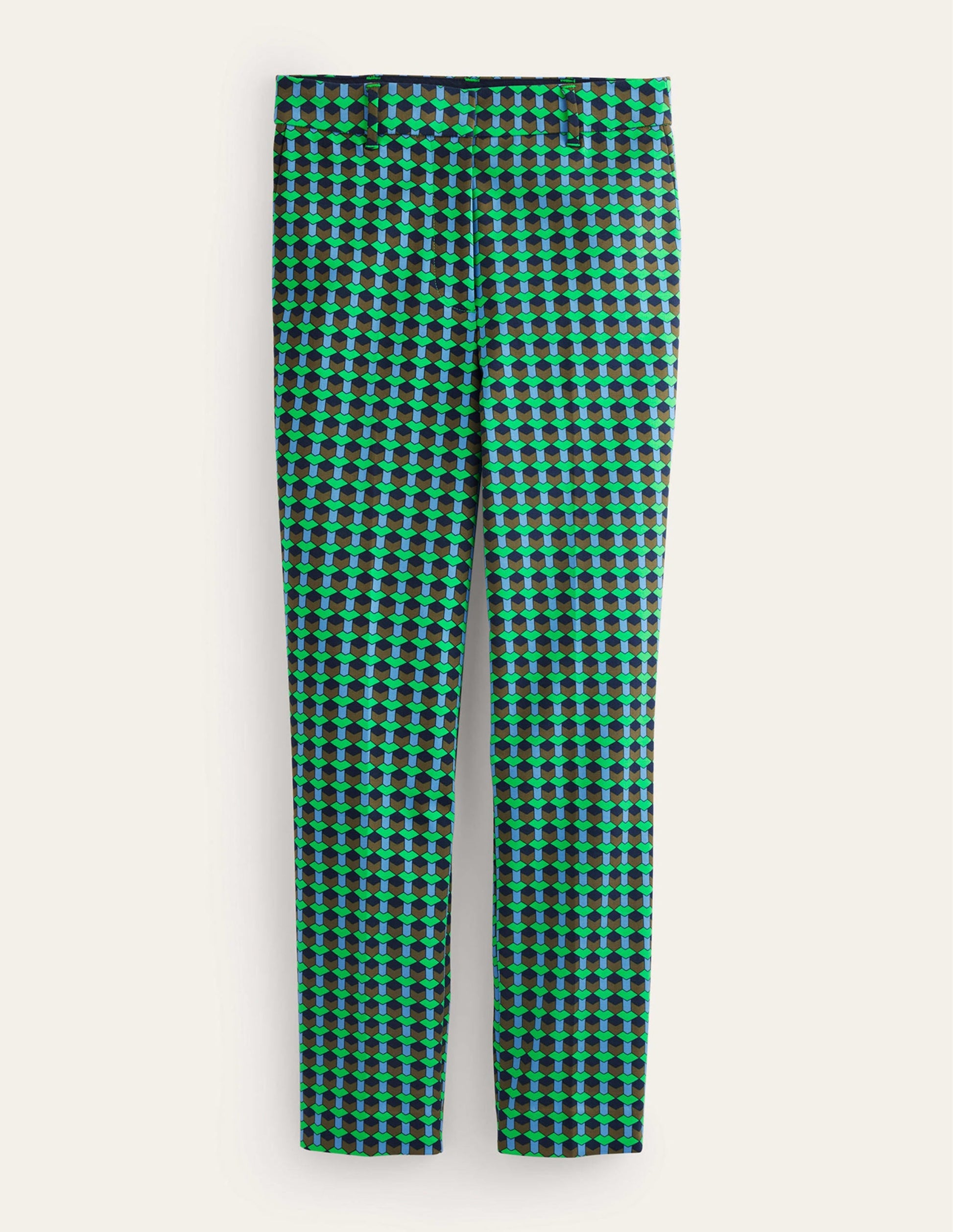 Highgate Printed Trousers-Bright Green, Terrace Geo-6