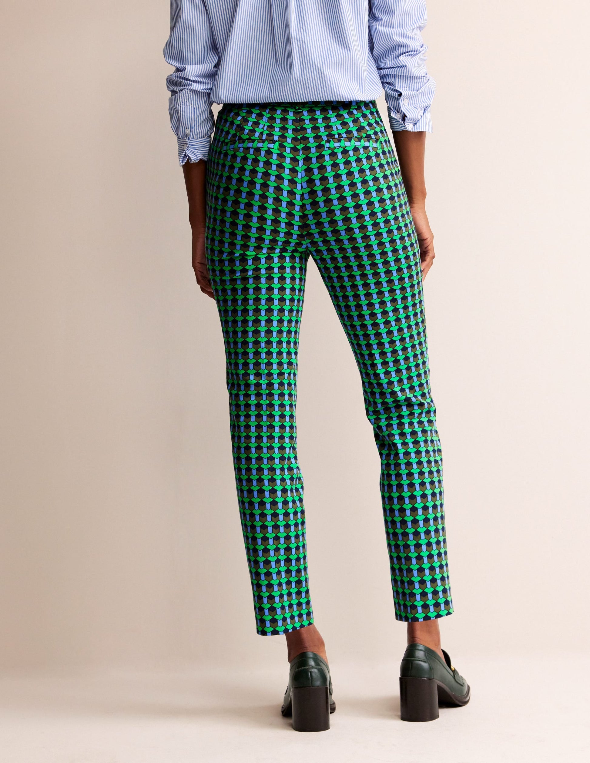 Highgate Printed Trousers-Bright Green, Terrace Geo-3