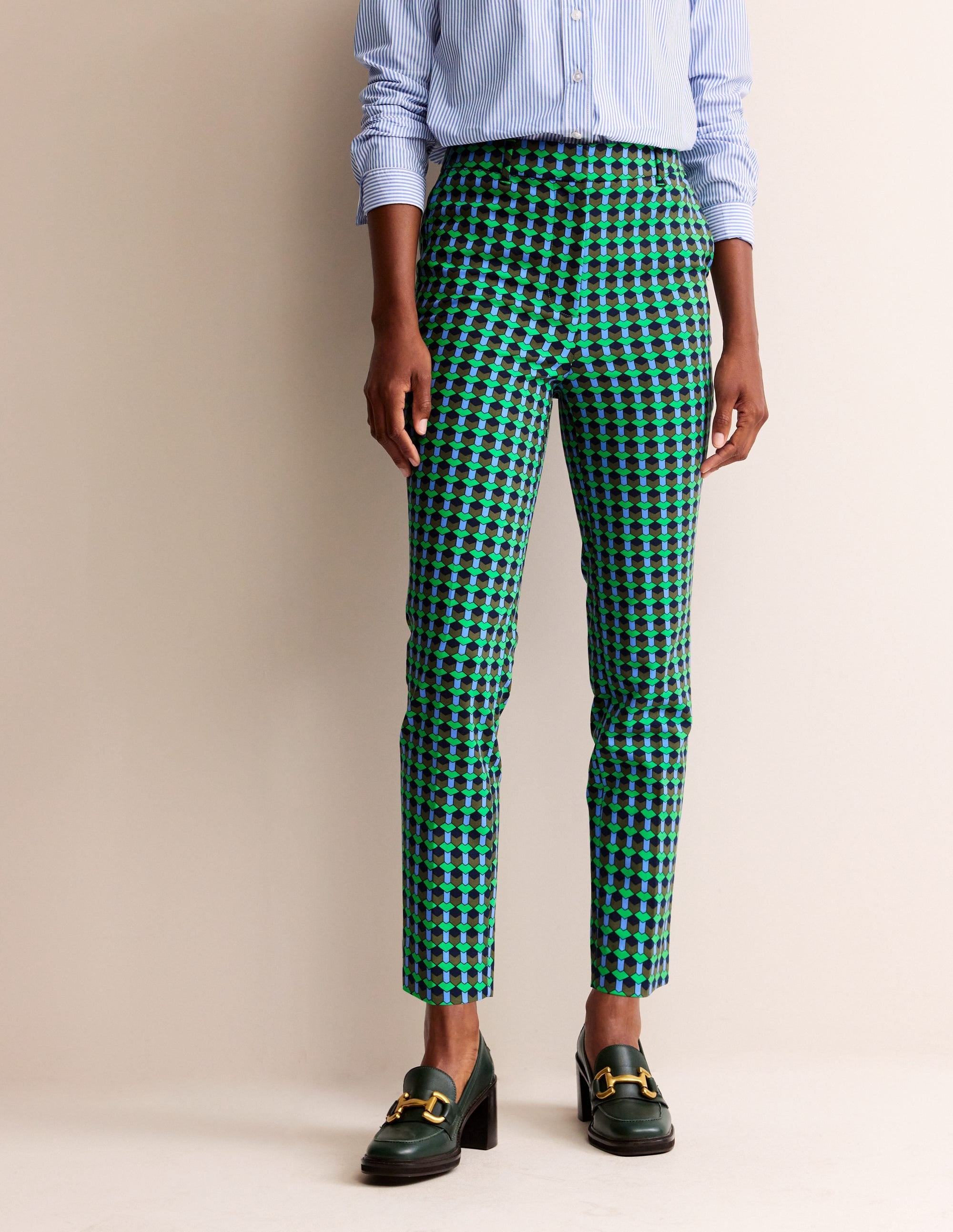 Highgate Printed Trousers-Bright Green, Terrace Geo - Image 4