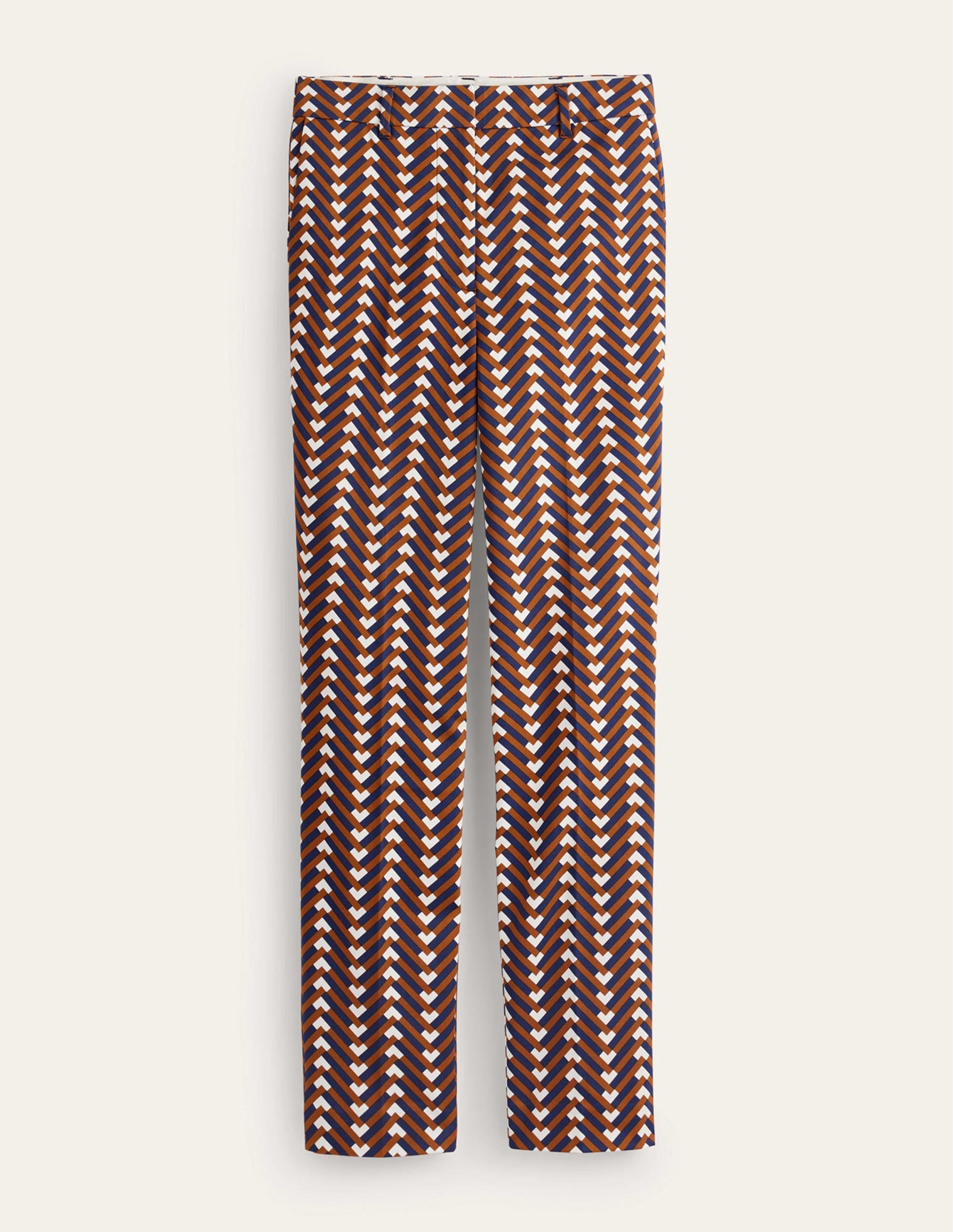 Highgate Printed Trousers-Pumpkin, Chevron Geo - Image 6