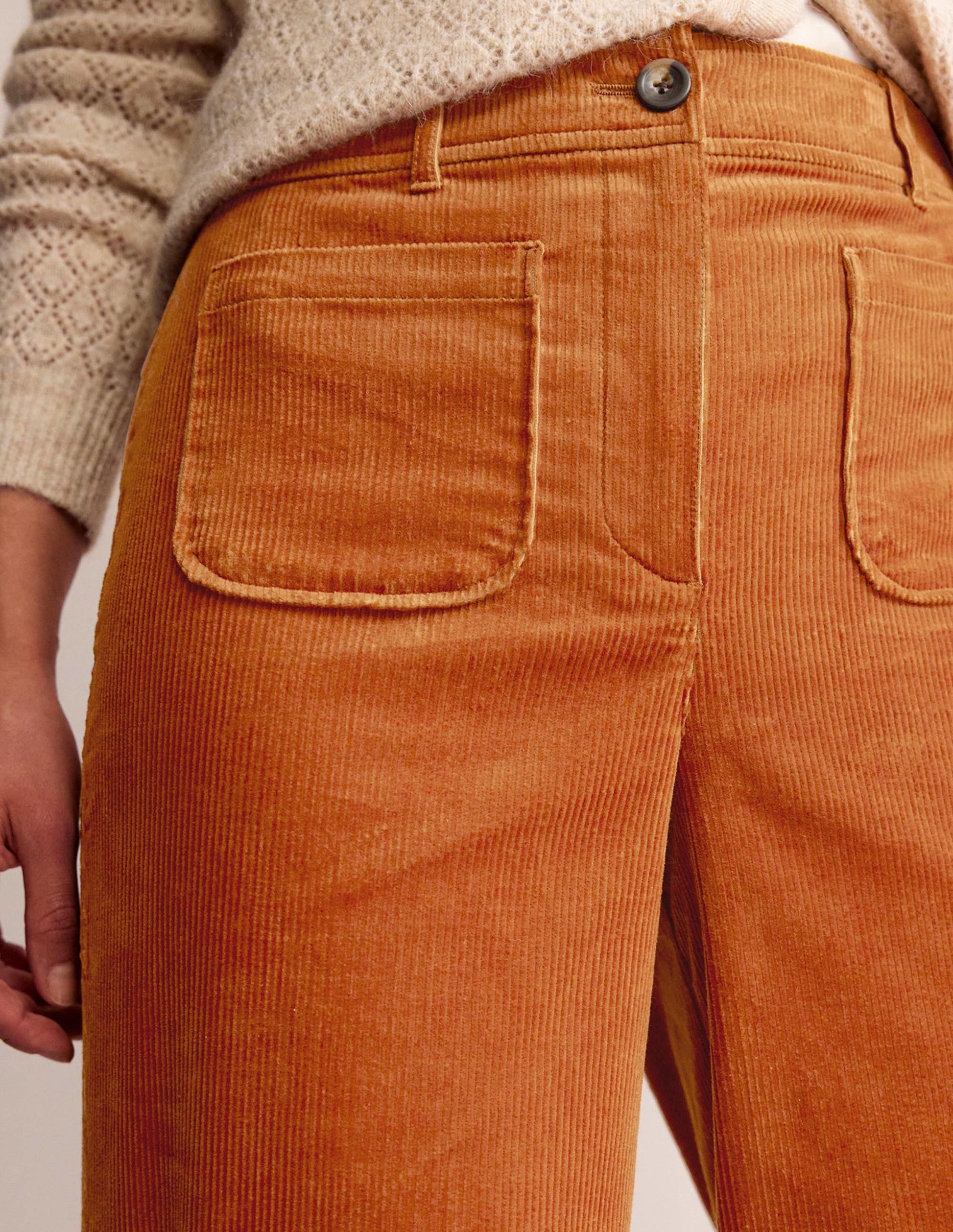 Westbourne Corduroy Trousers-Pumpkin-2