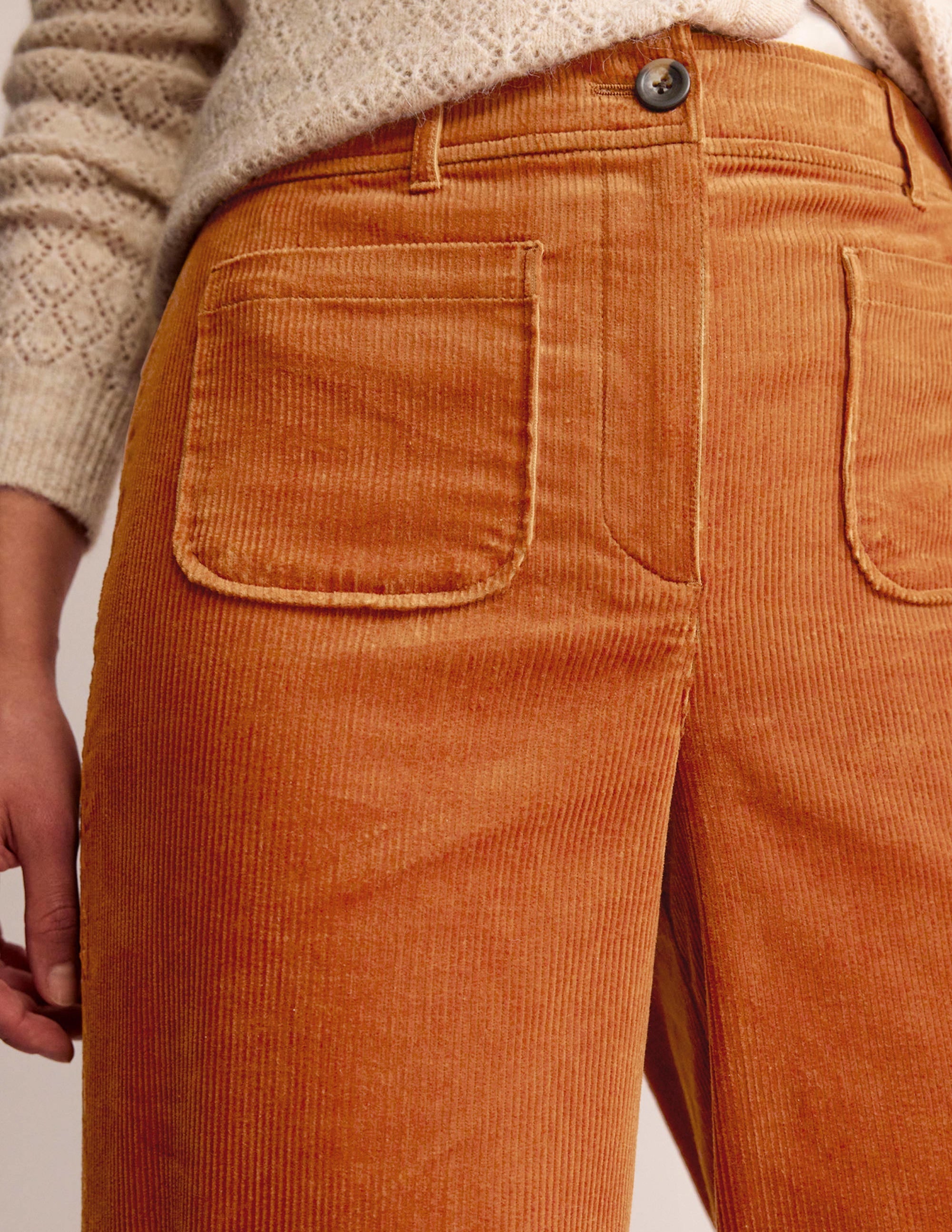 Westbourne Corduroy Trousers-Pumpkin - Image 2