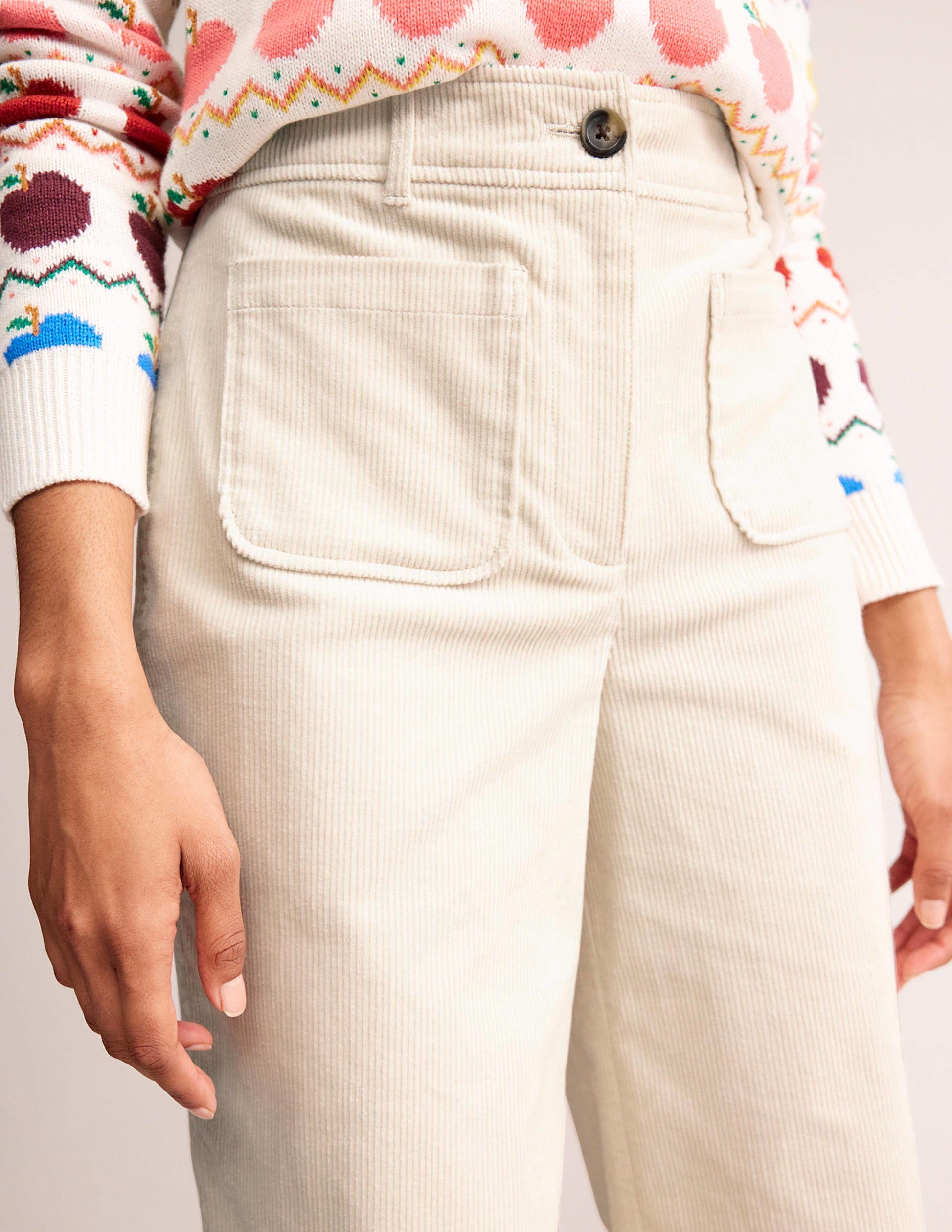 Westbourne Corduroy Trousers-Vanilla-2