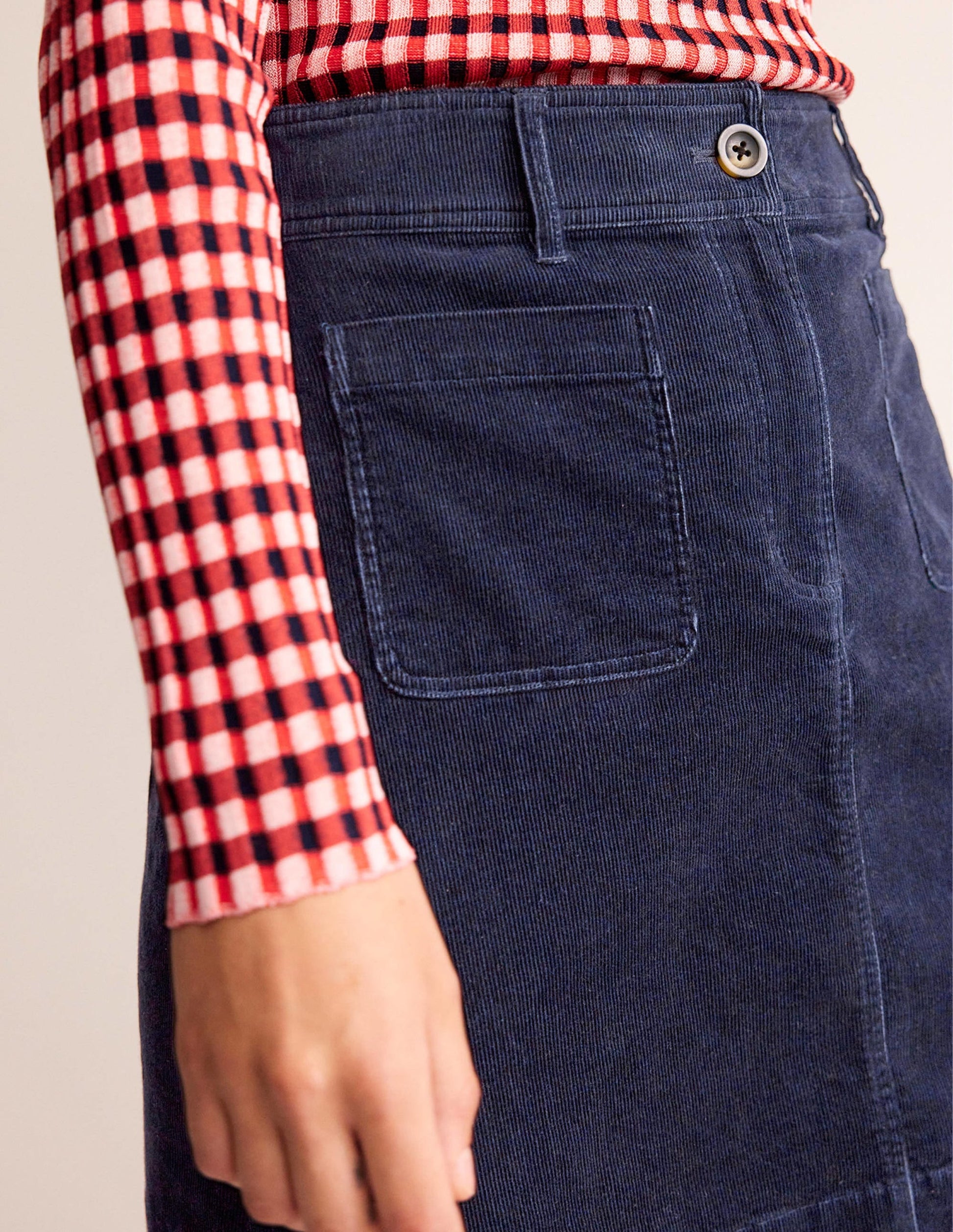 Estella Cord Skirt-Navy-2
