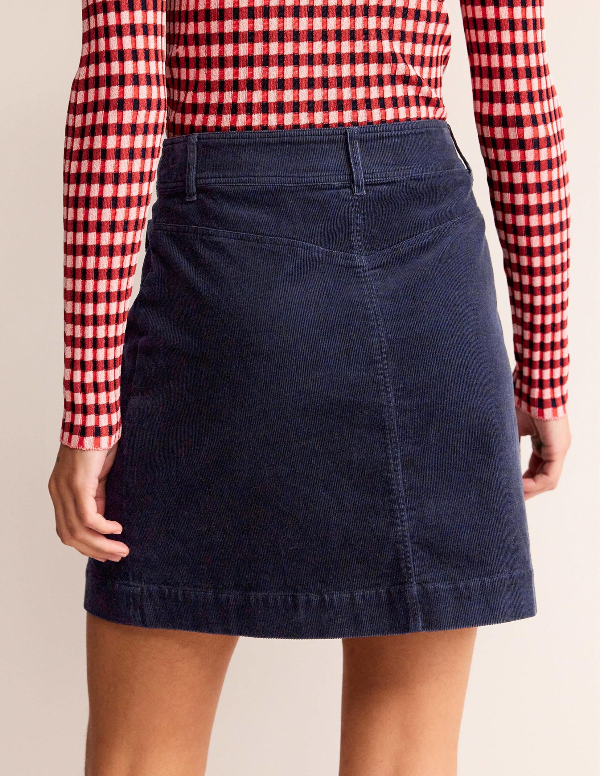 Estella Cord Skirt-Navy-3