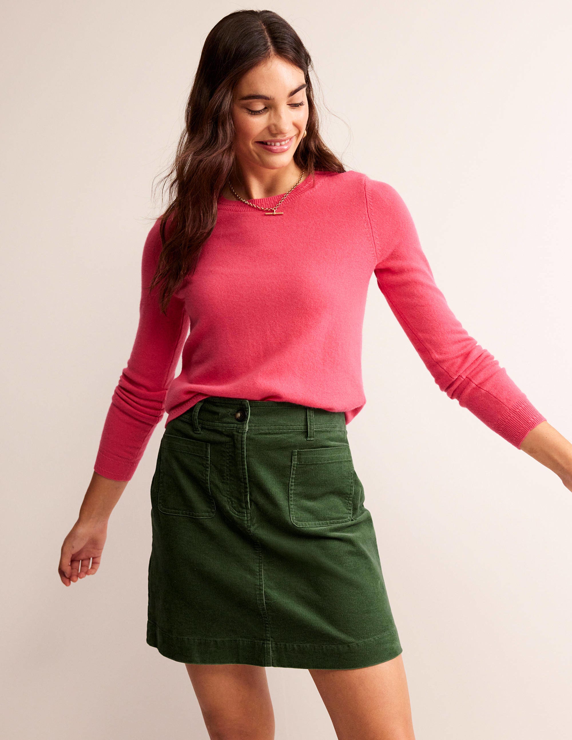 Estella Cord Skirt-Winter Green - Image 1