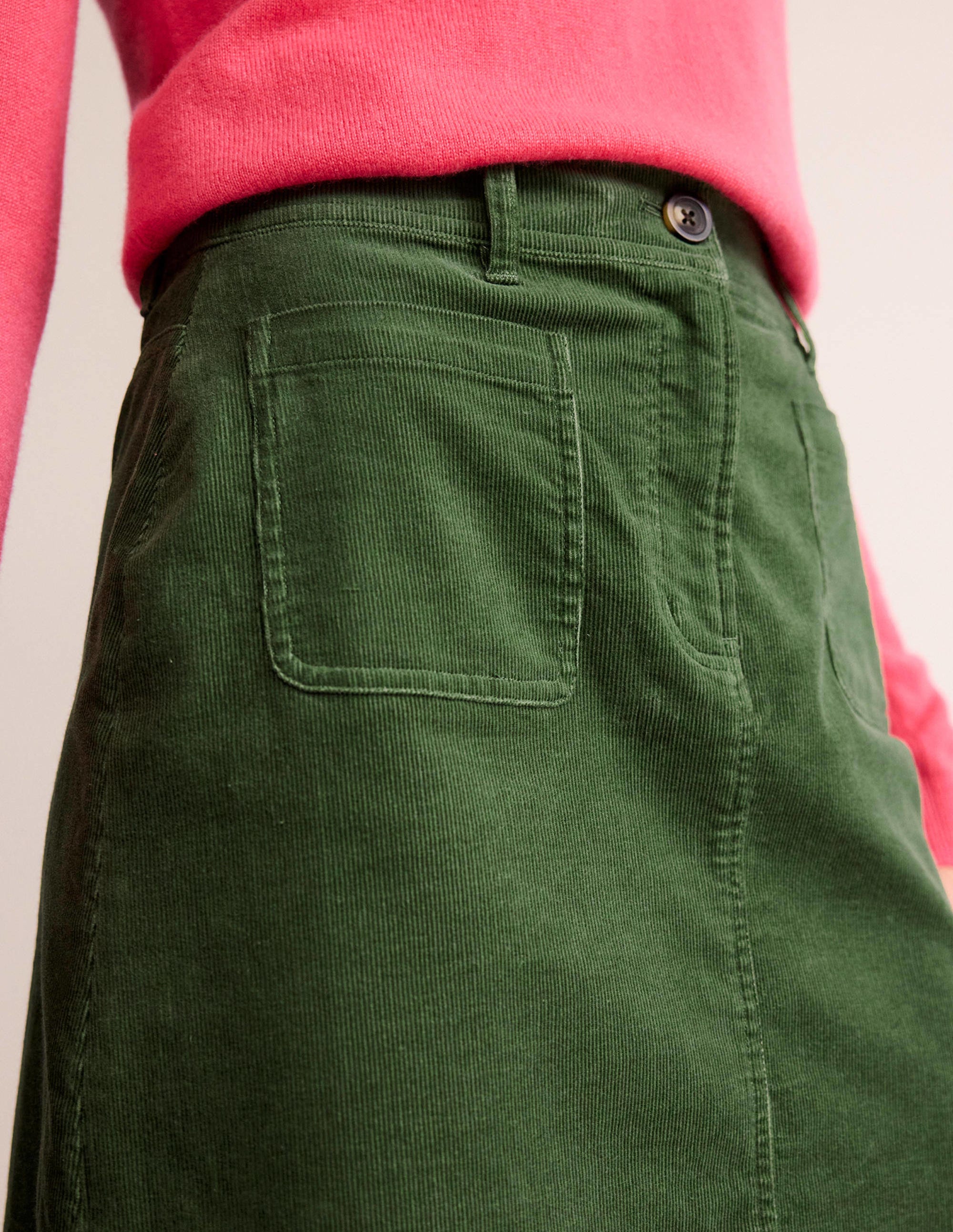 Estella Cord Skirt-Winter Green - Image 2
