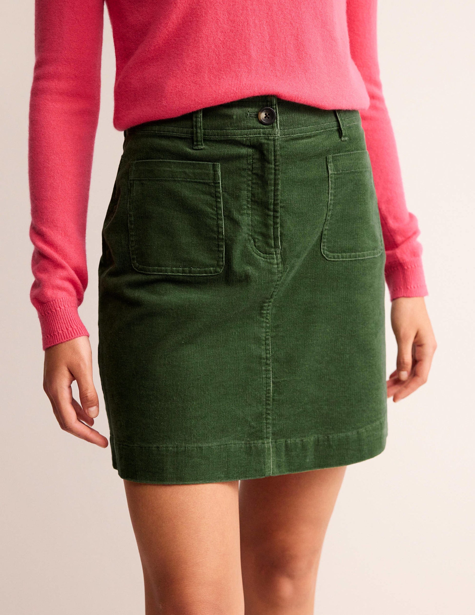 Estella Cord Skirt-Winter Green-4