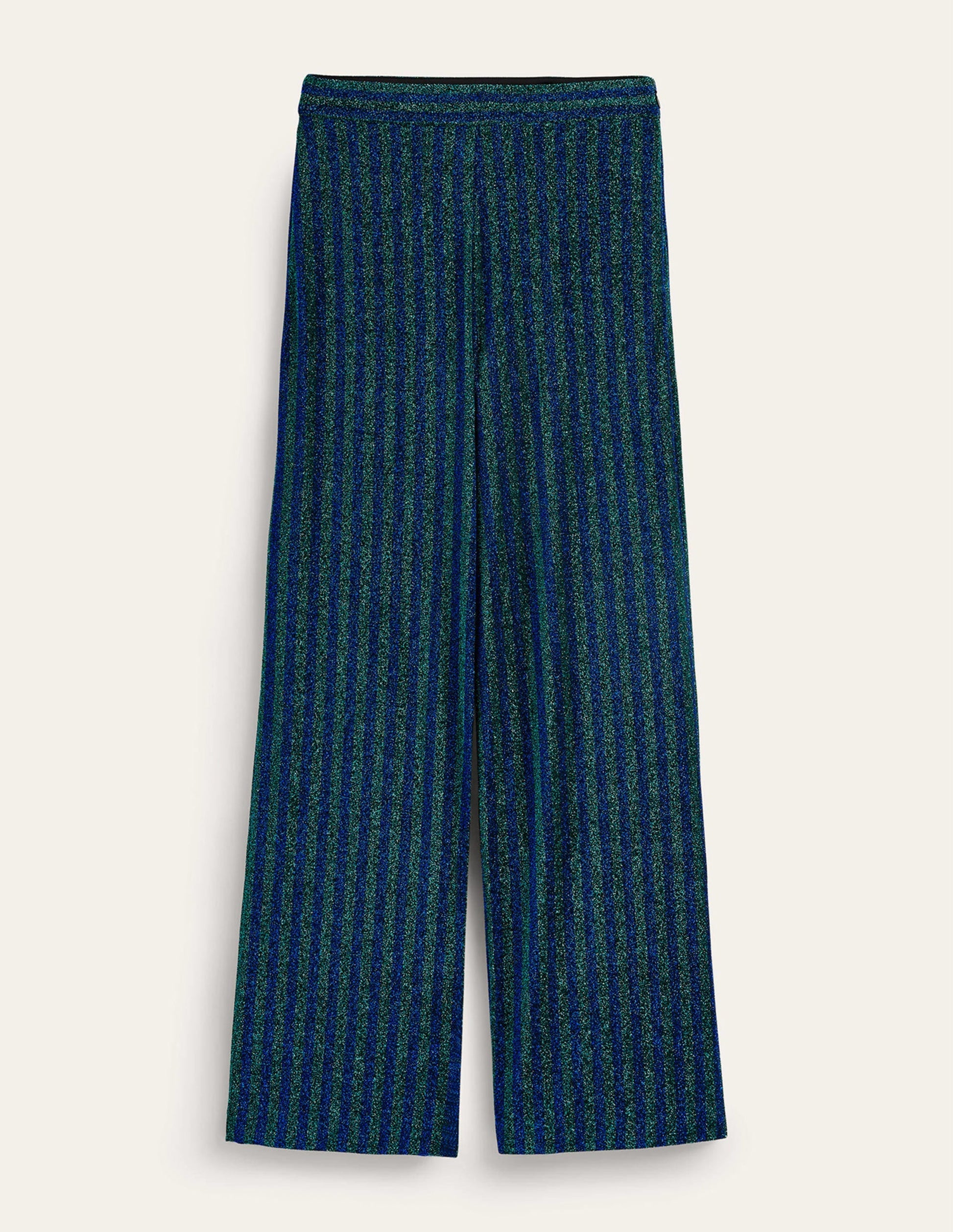 Jersey Metallic Trousers-Green / Navy Stripe-6