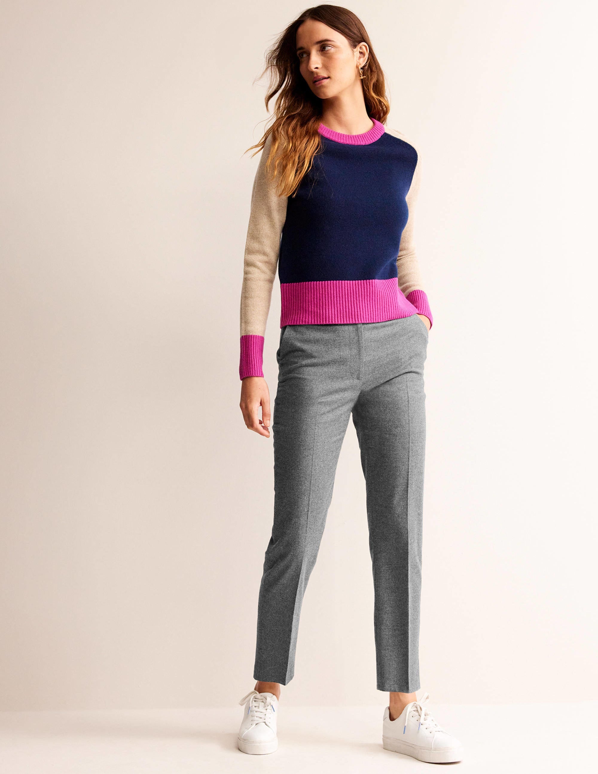 Kew Wool Trousers-Charcoal Marl - Image 1