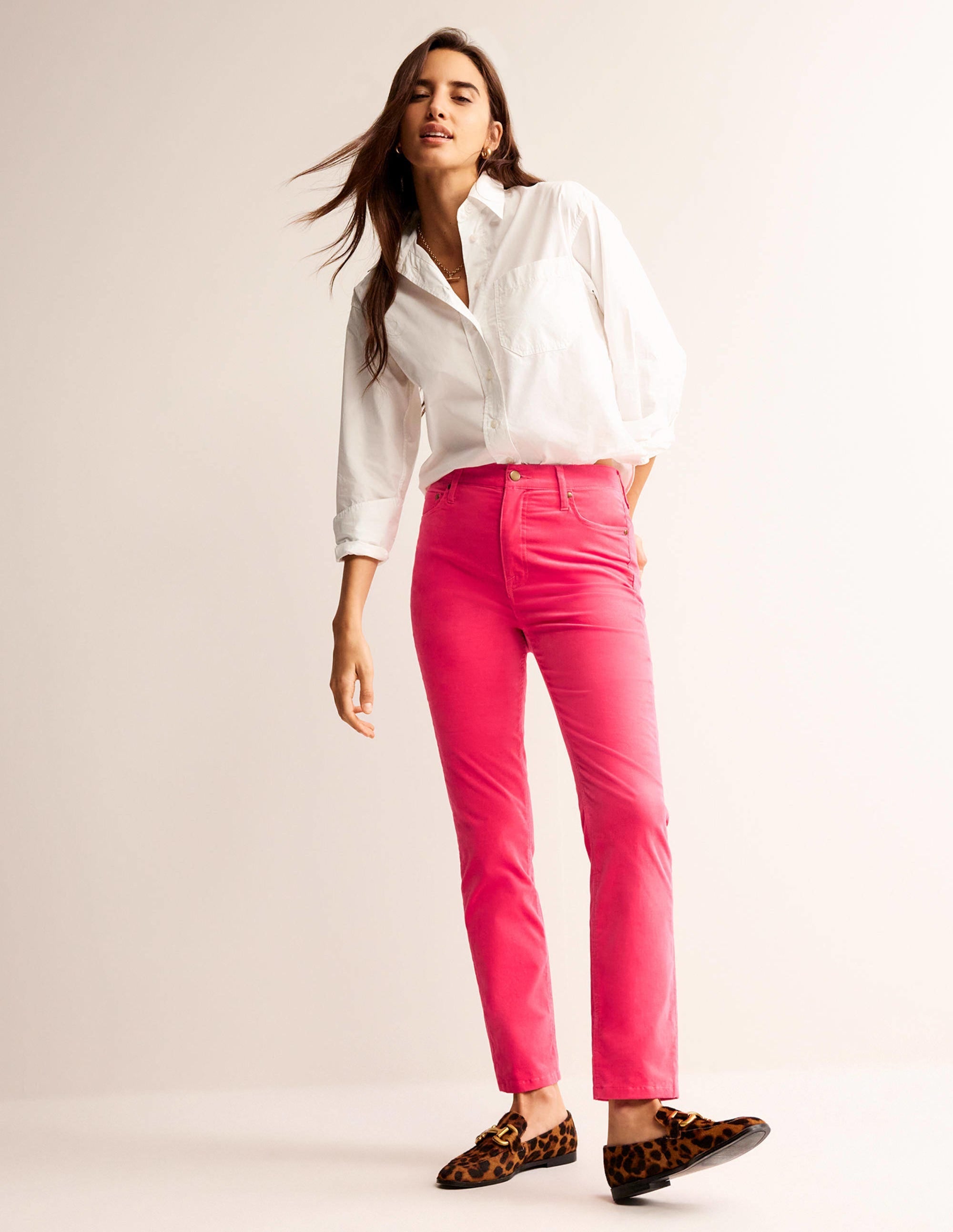 Velveteen 5 Pocket Jeans-Dusty Rose - Image 1