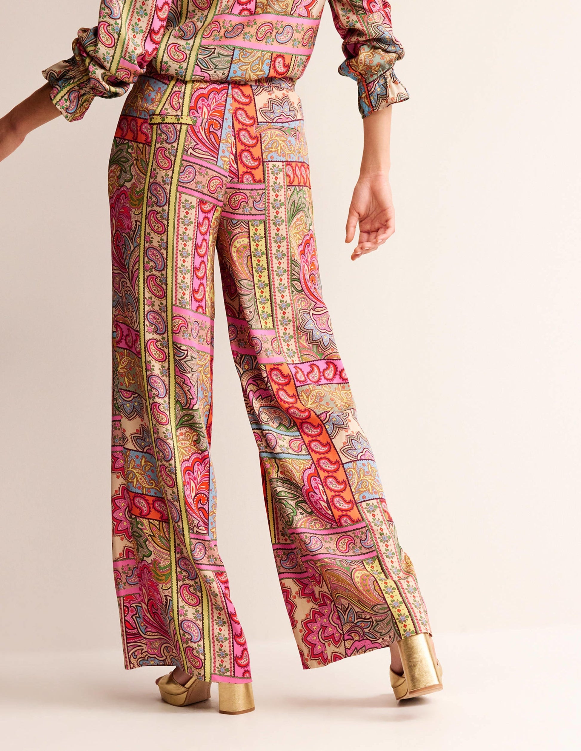 Fluid Wide-Leg Trousers-Multi, Patchwork-3