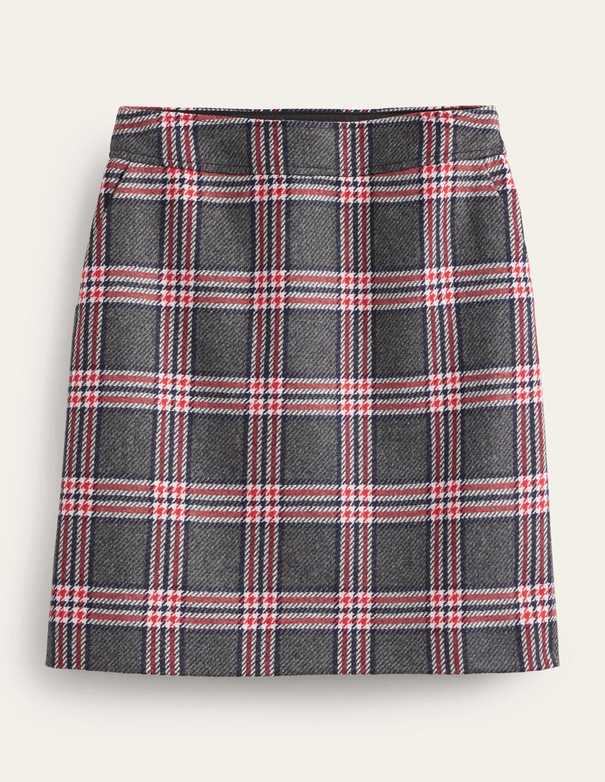 Estella Tweed Mini Skirt-Charcoal Check - Image 6