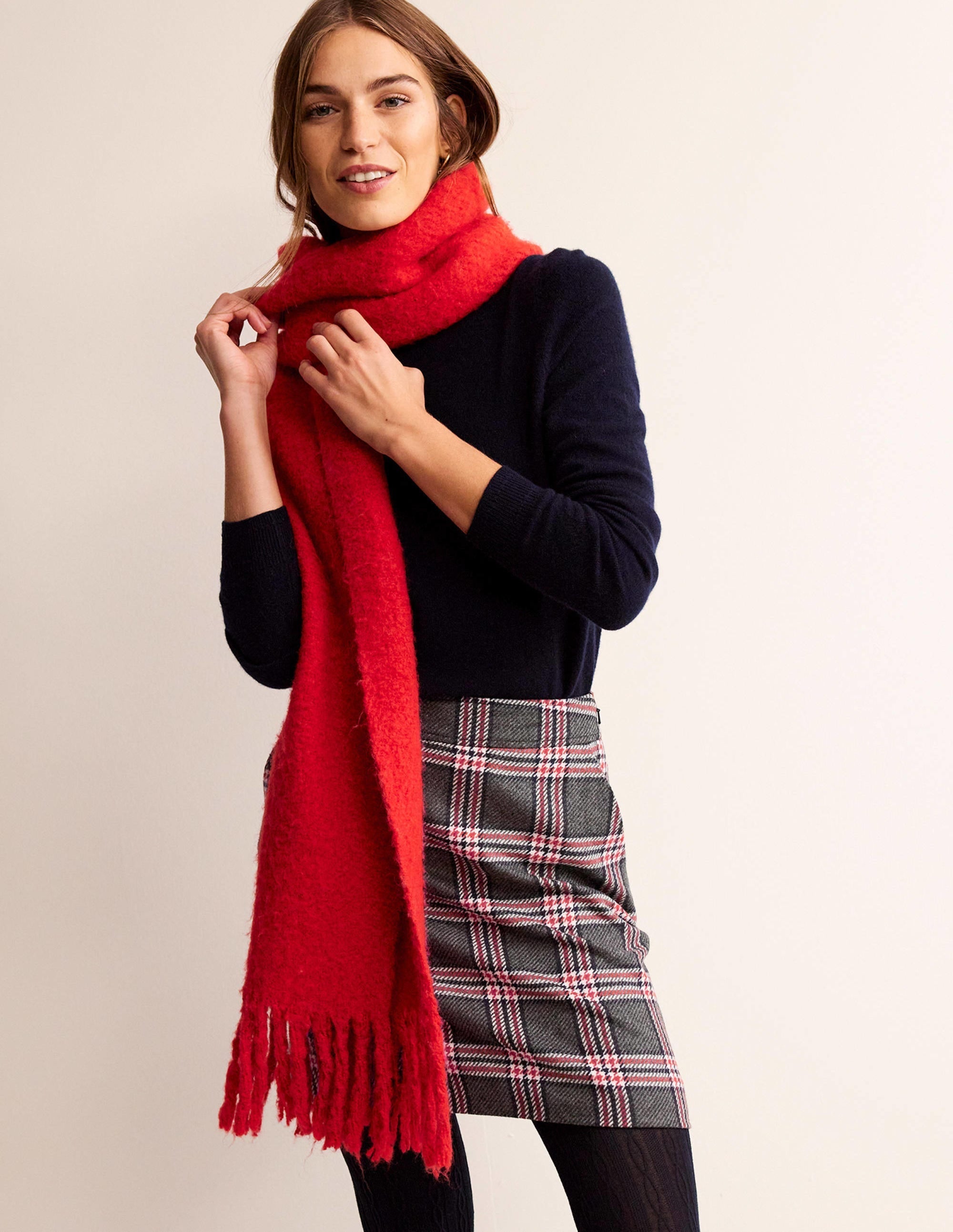 Estella Tweed Mini Skirt-Charcoal Check - Image 1