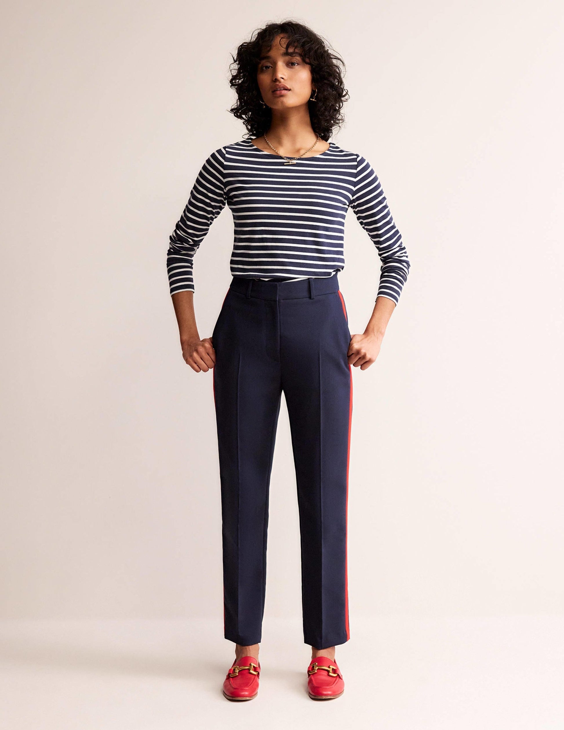 Ella Long Sleeve Breton-Navy, Ivory-5
