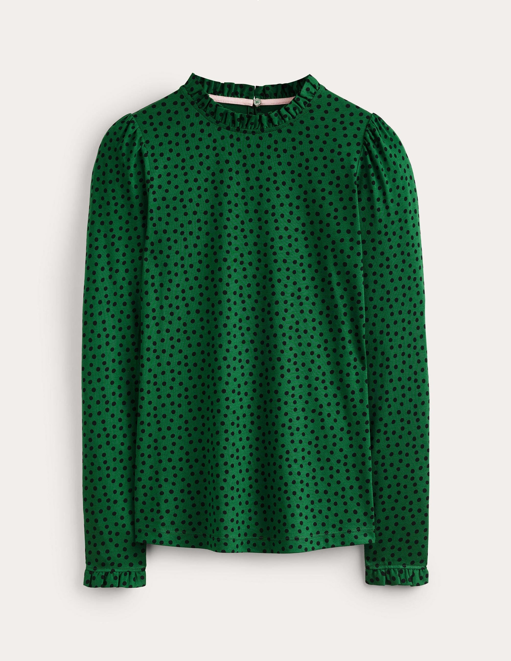 Supersoft Frill Detail Top-Amazon Green, Abstract Dot - Image 4