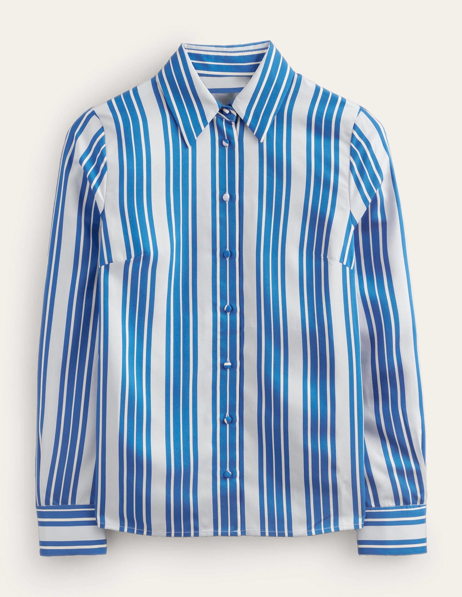 Straight-Fit Woven Shirt-Blue Stripe-6