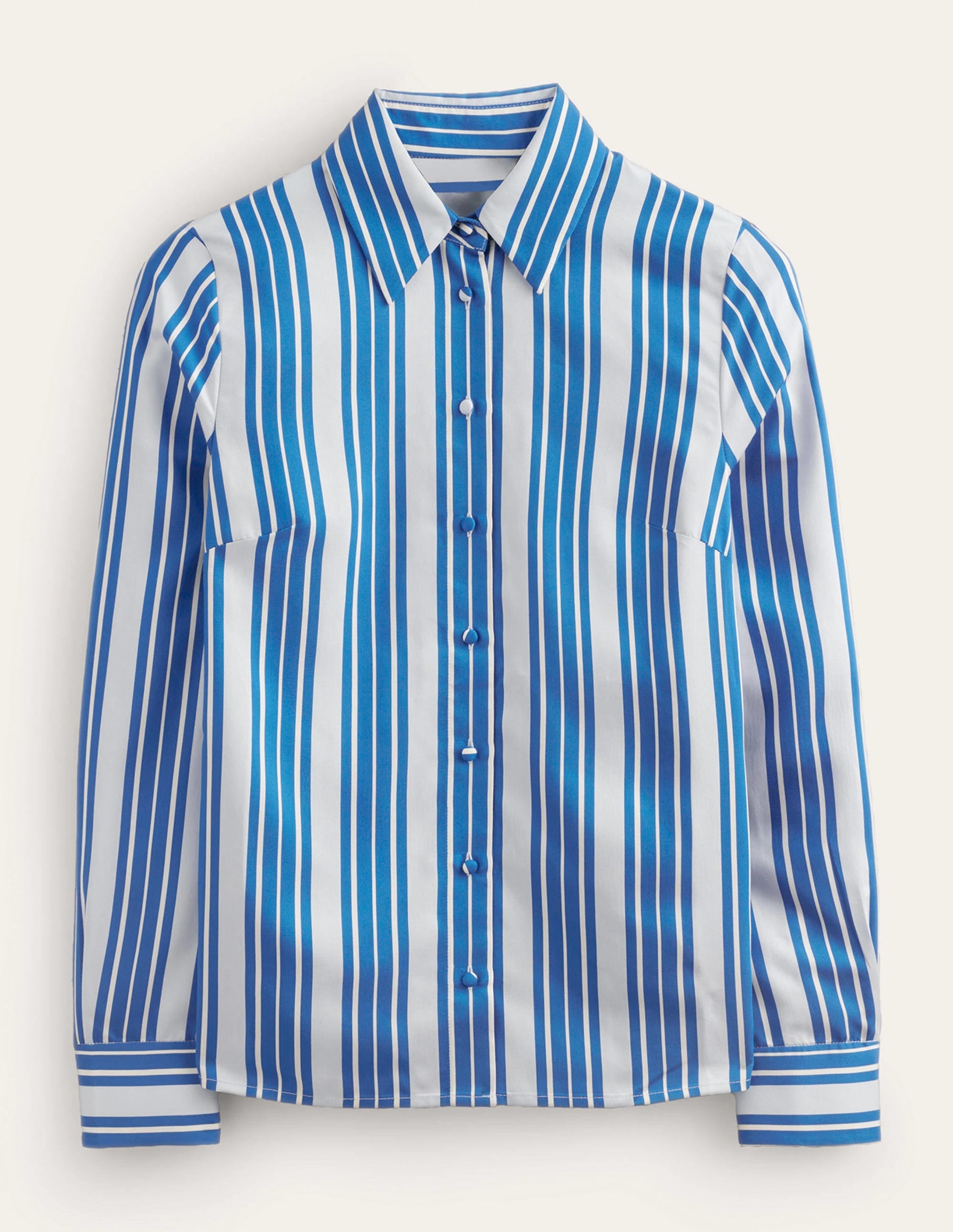 Straight-Fit Woven Shirt-Blue Stripe - Image 6