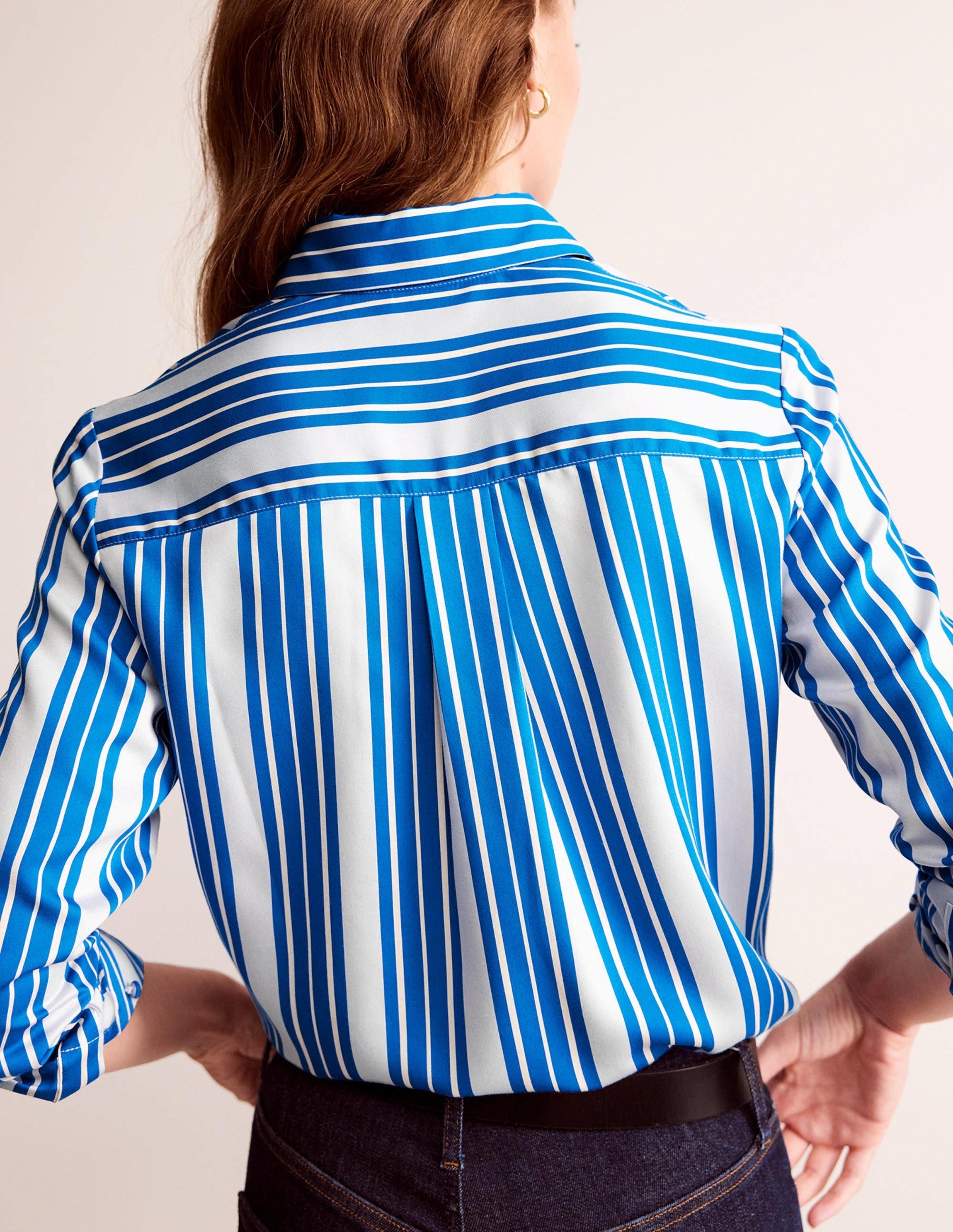 Straight-Fit Woven Shirt-Blue Stripe - Image 3
