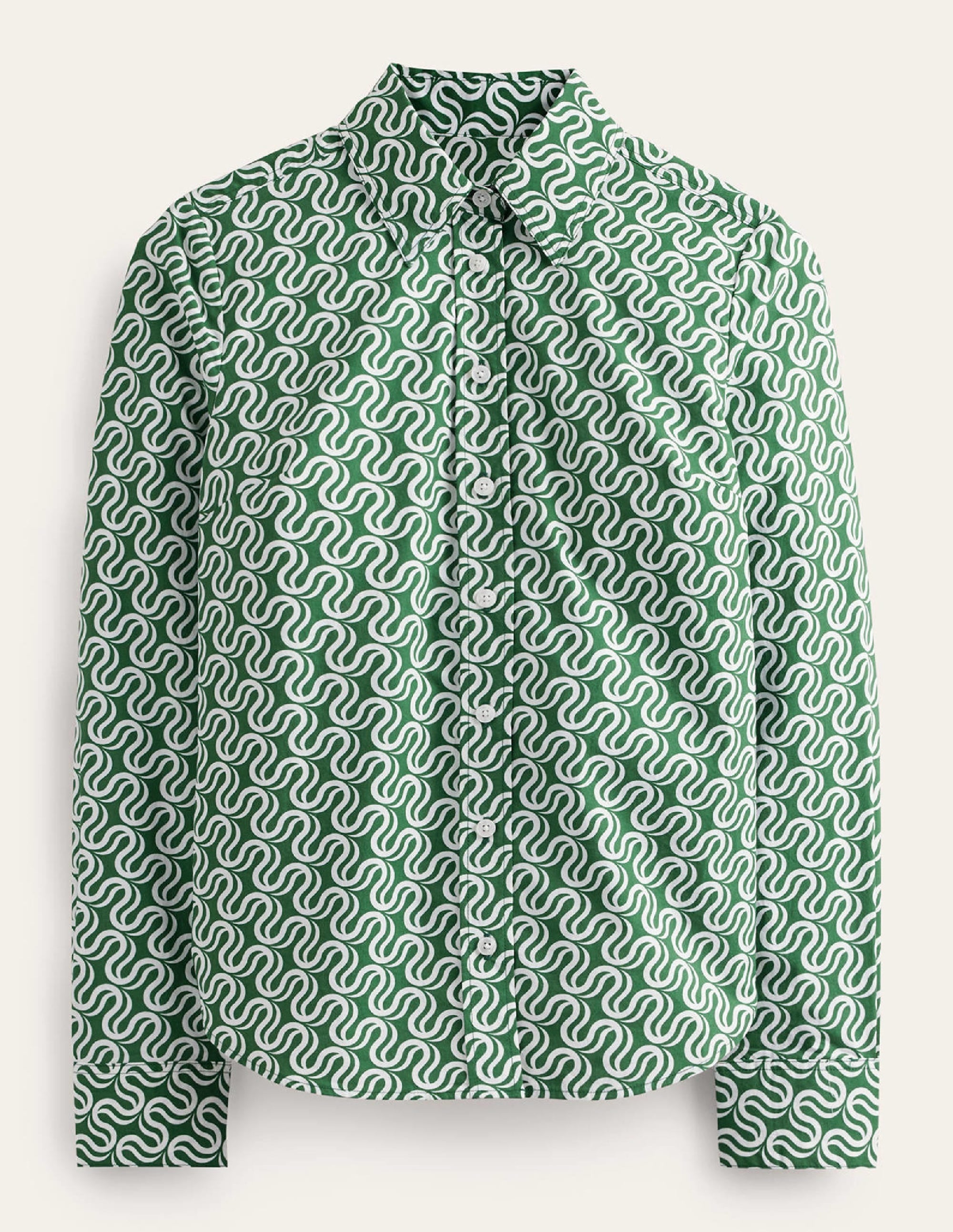 Sienna Cotton Shirt-Amazon Green, Ribbon Wave - Image 6