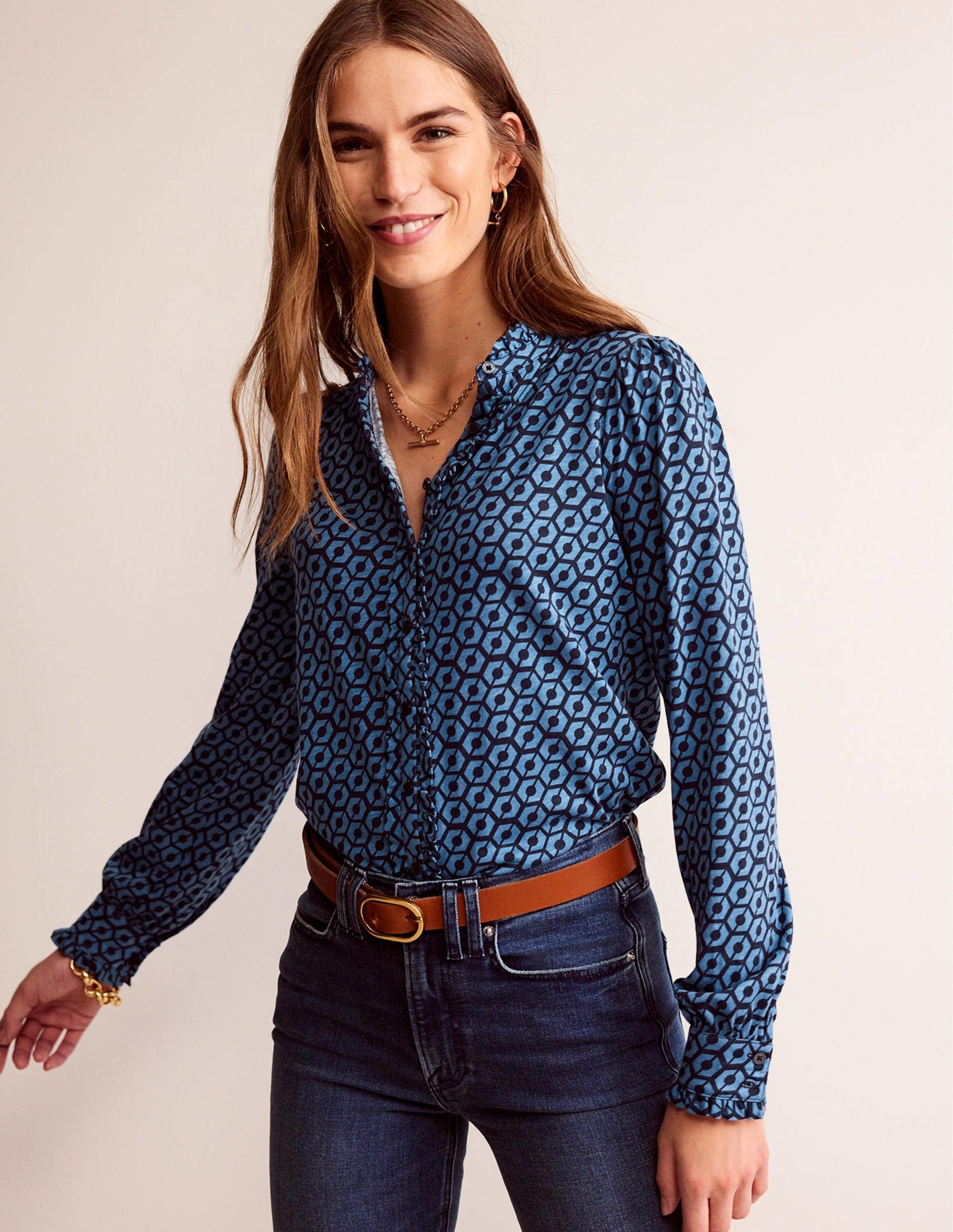 Caroline Jersey Shirt-Azure, Reverie-1
