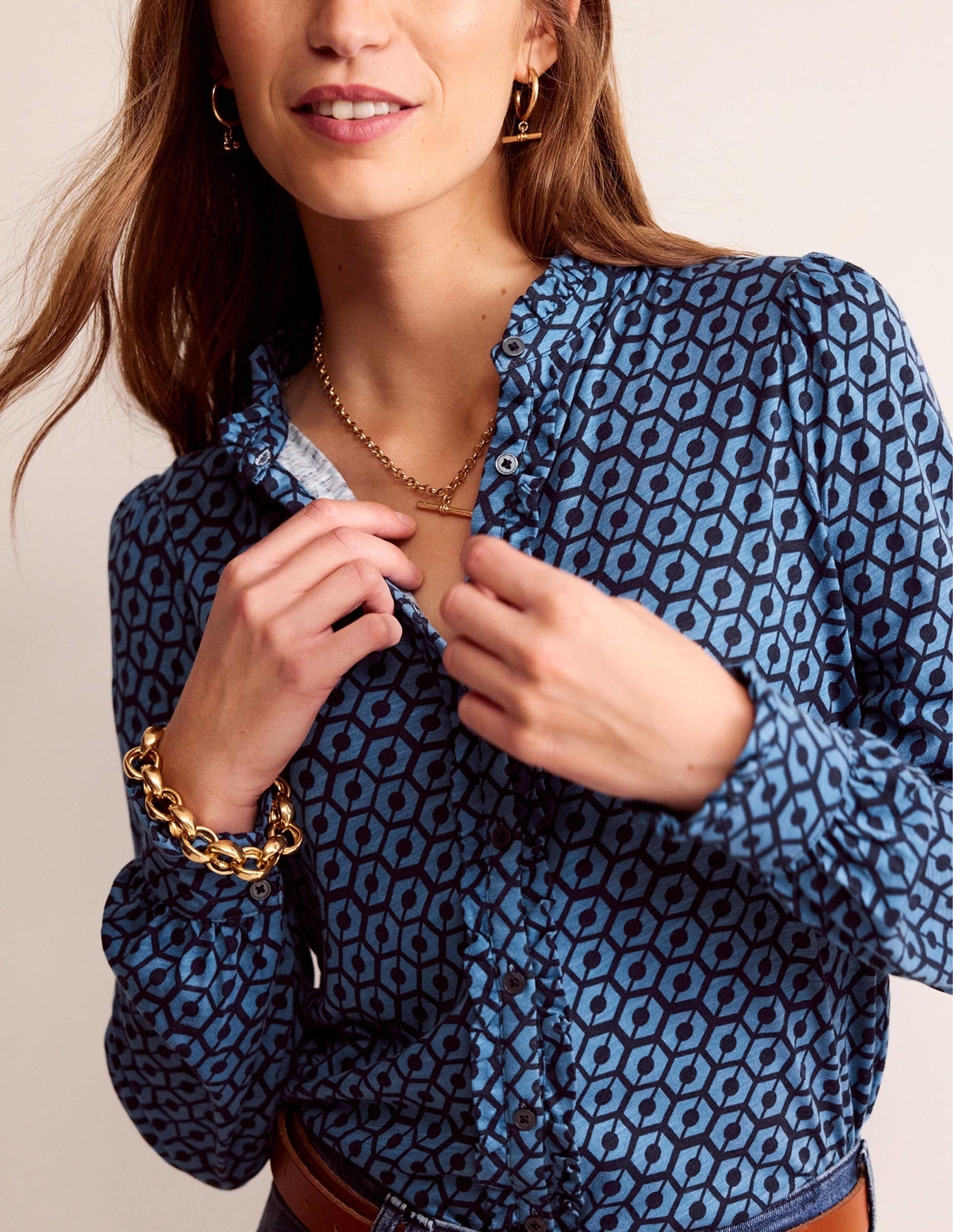 Caroline Jersey Shirt-Azure, Reverie - Image 2