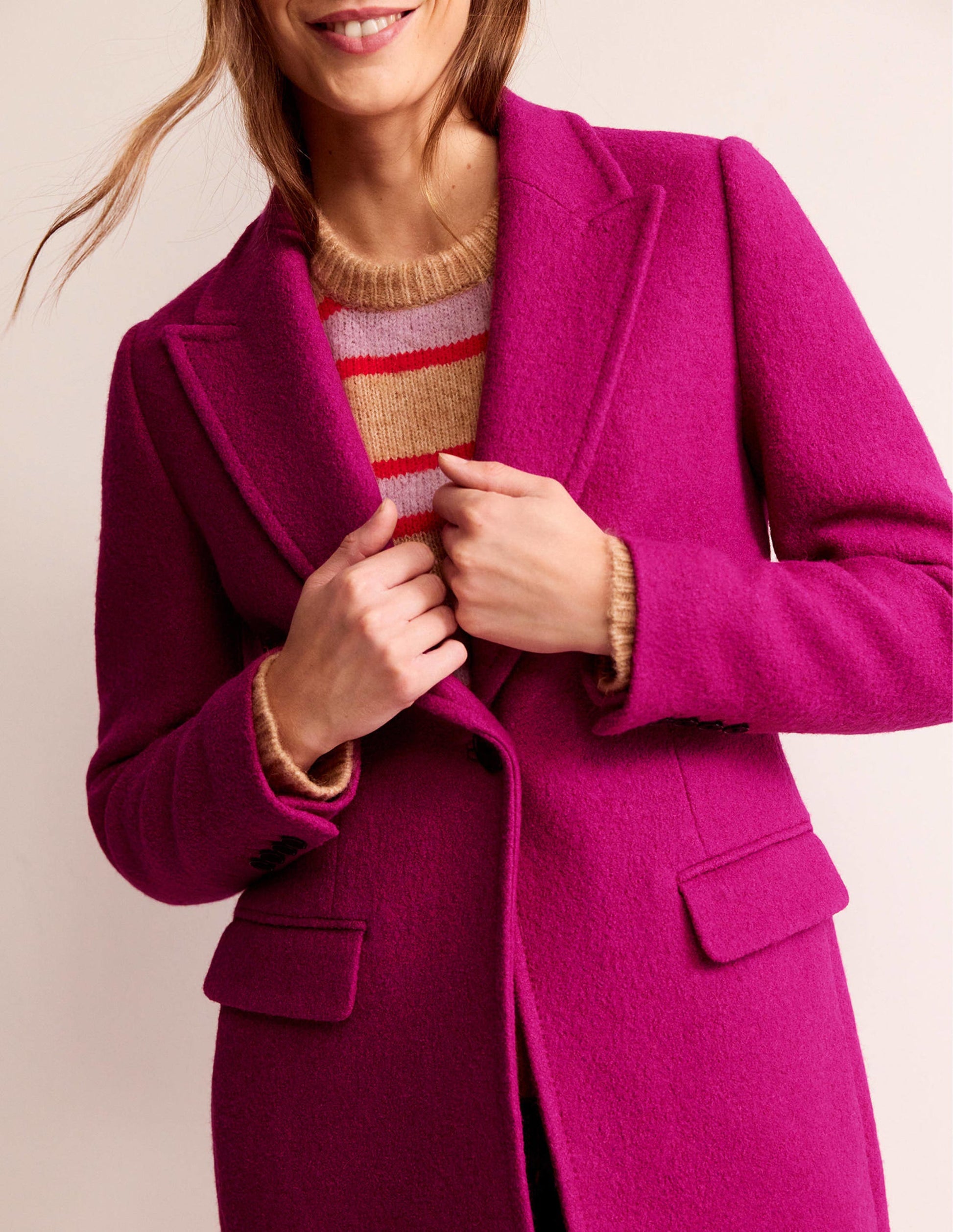 Canterbury Textured Coat-Magenta-2