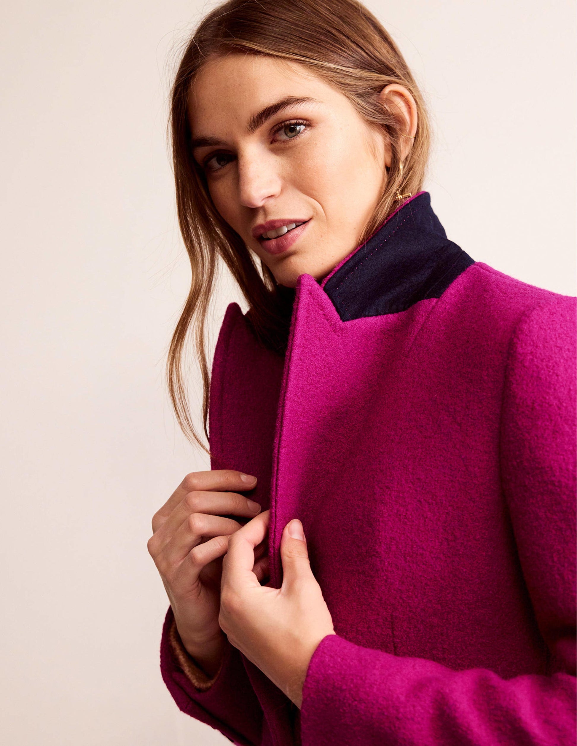 Canterbury Textured Coat-Magenta-4