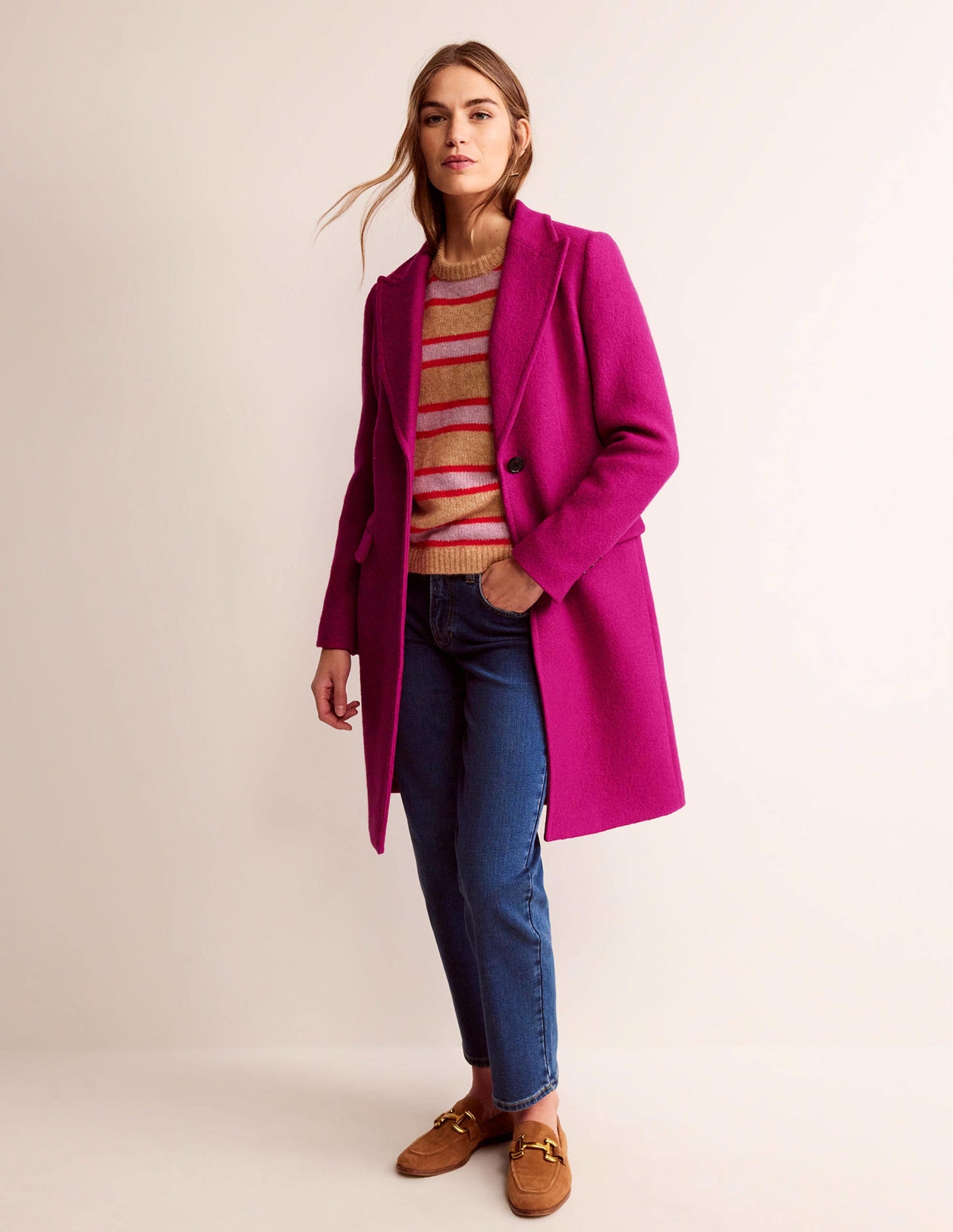 Canterbury Textured Coat-Magenta-5