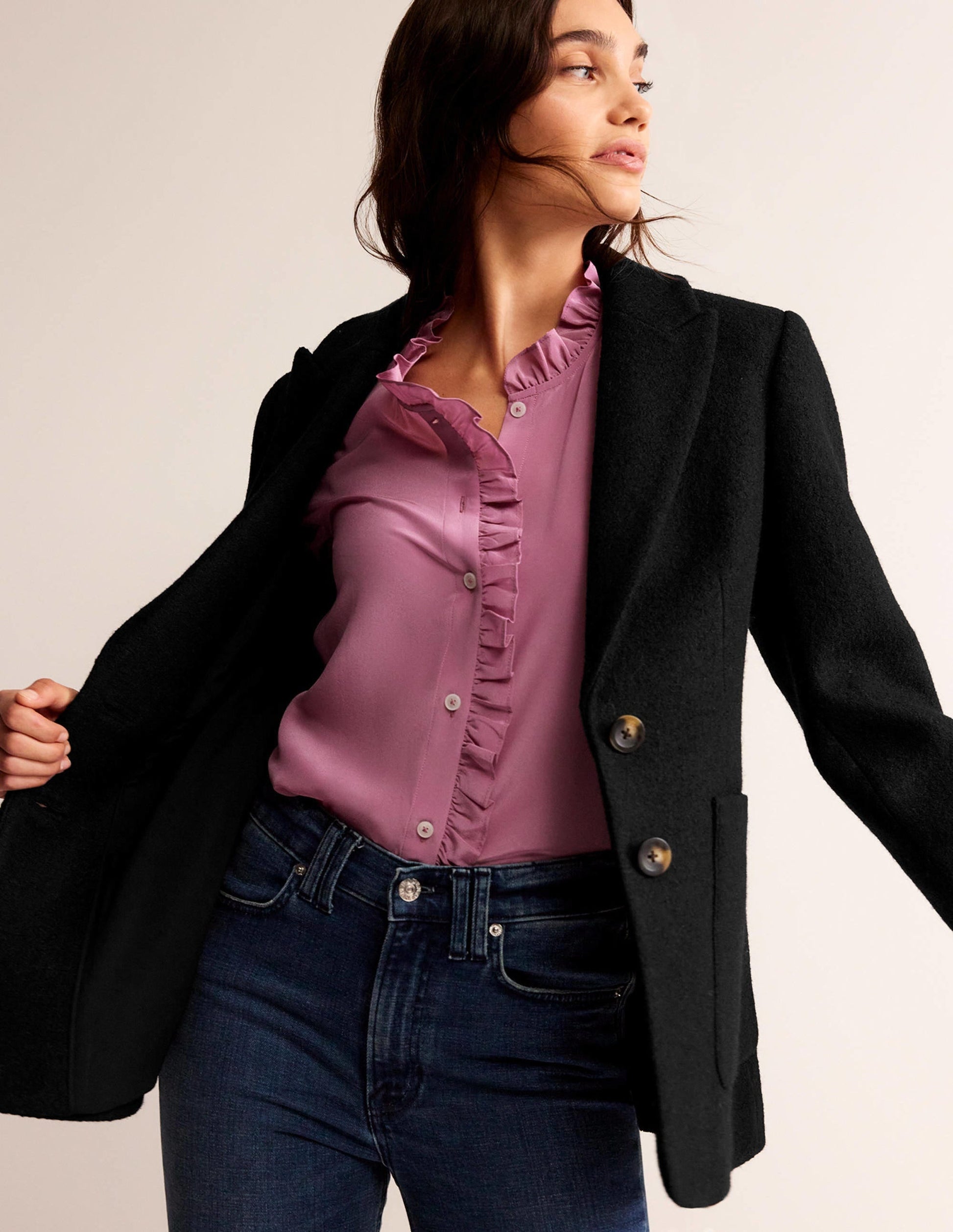 Marylebone Textured Blazer-Black-1
