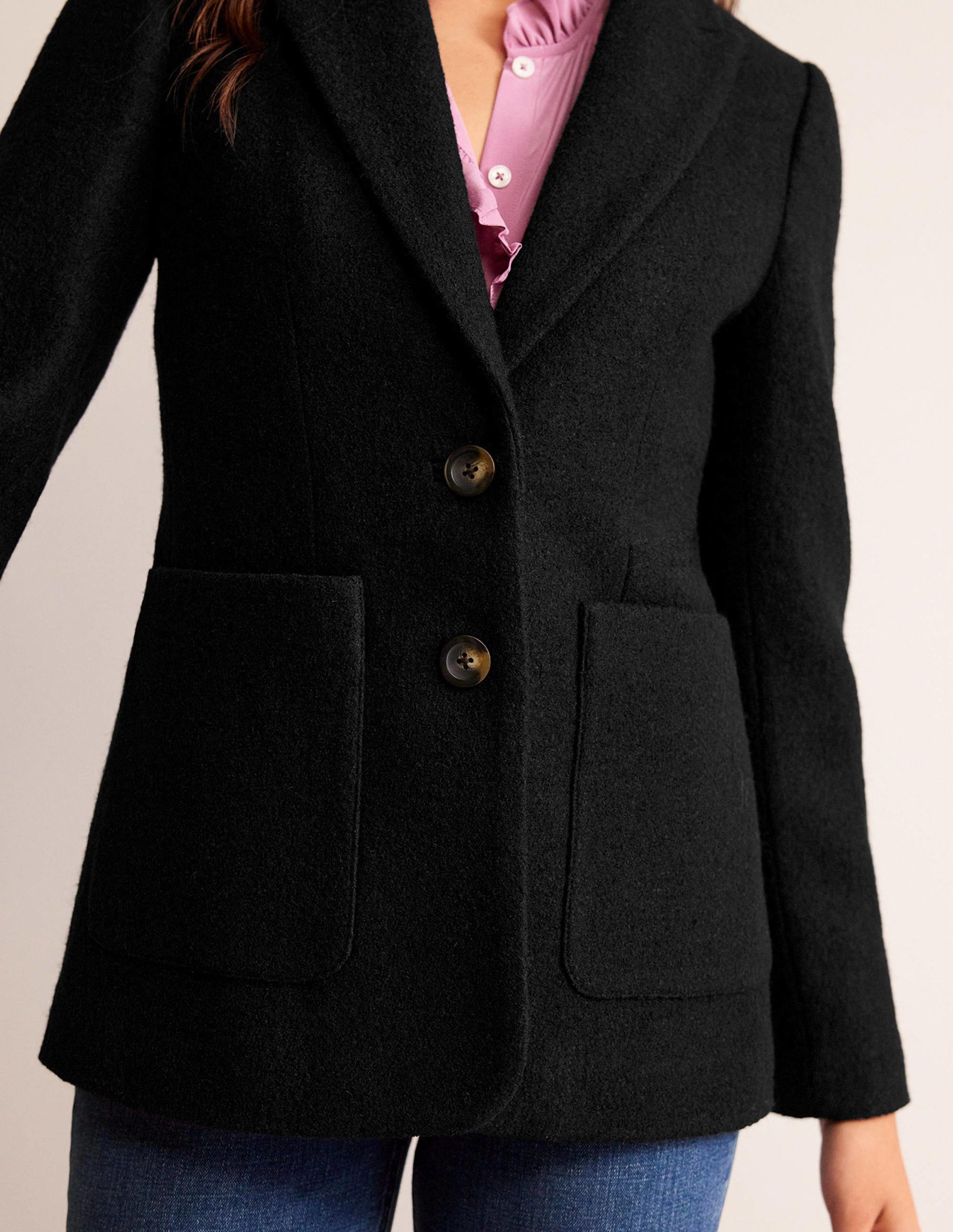 Marylebone Textured Blazer-Black-2