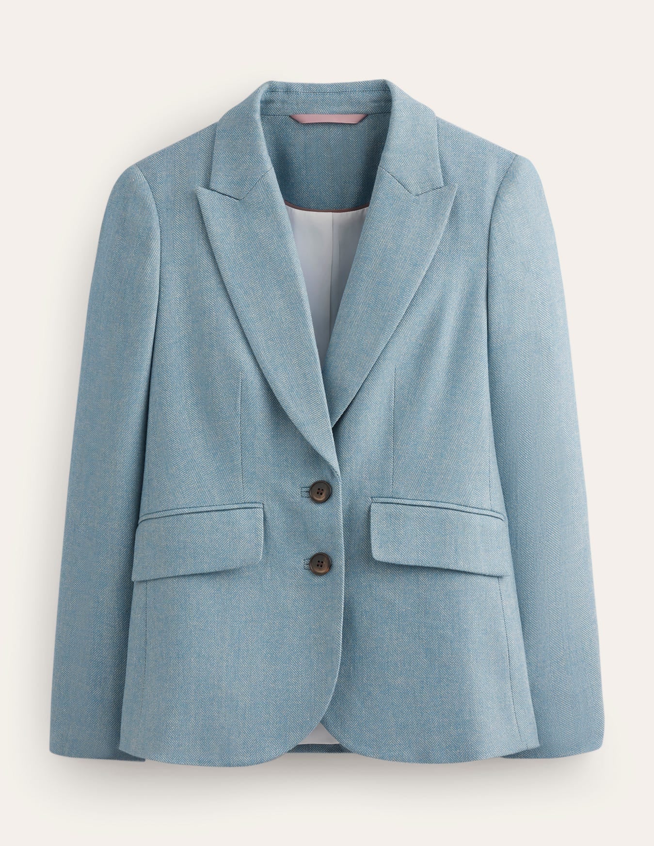 Marylebone Wool-Blend Blazer-Blue Herringbone - Image 9