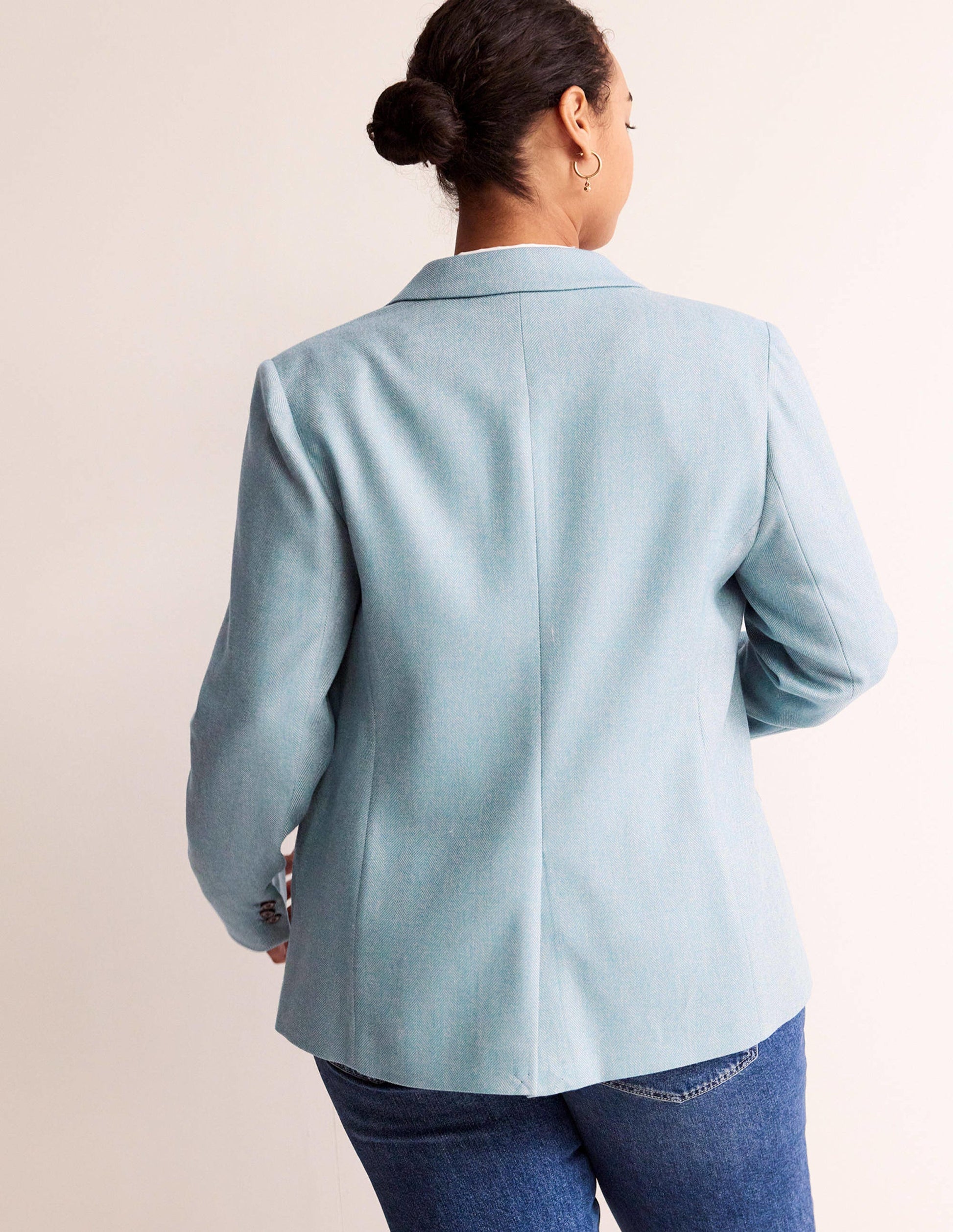 Marylebone Wool-Blend Blazer-Blue Herringbone-6