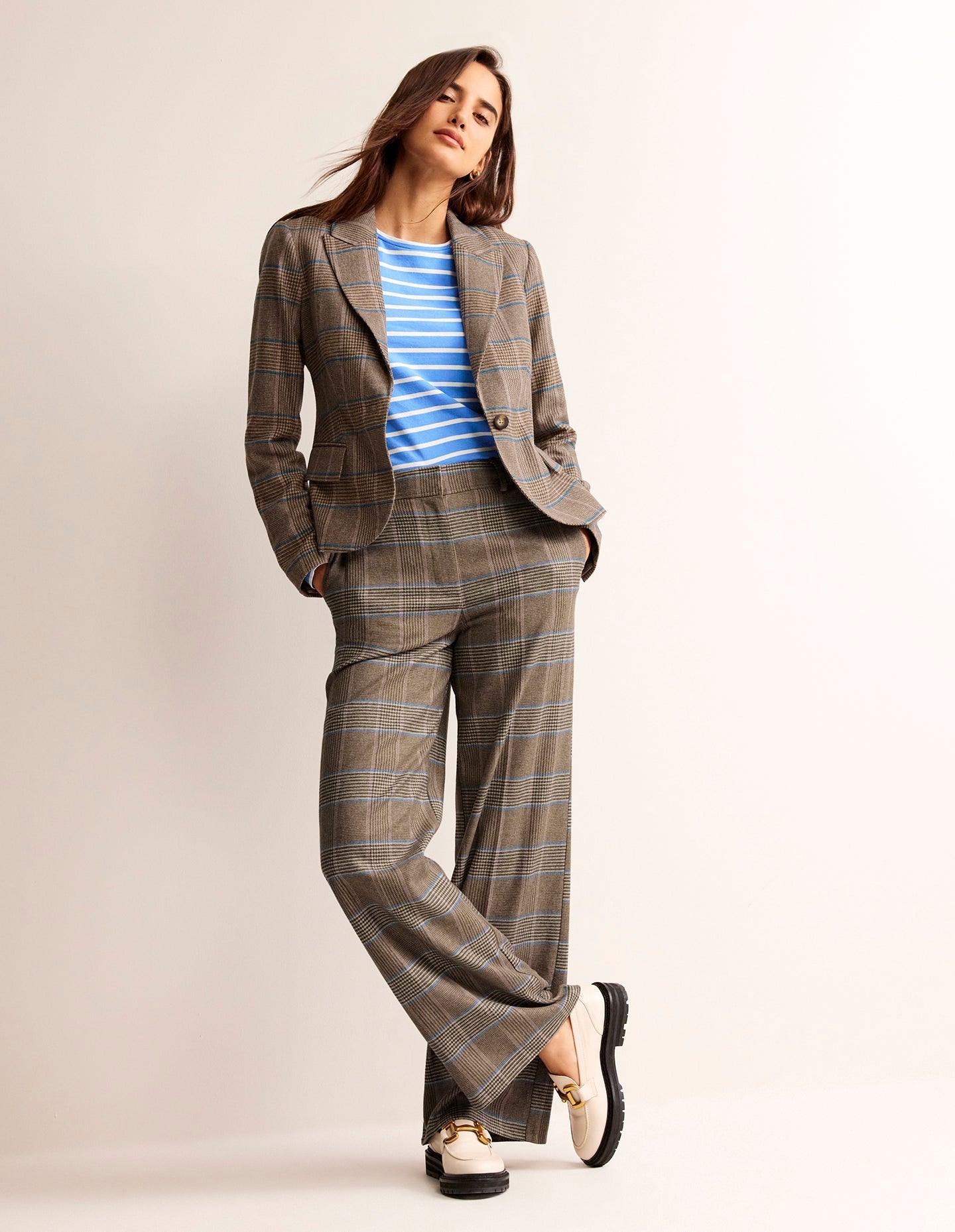 Canonbury Wool Blazer-Camel and Pink Prince of Wales - Image 4