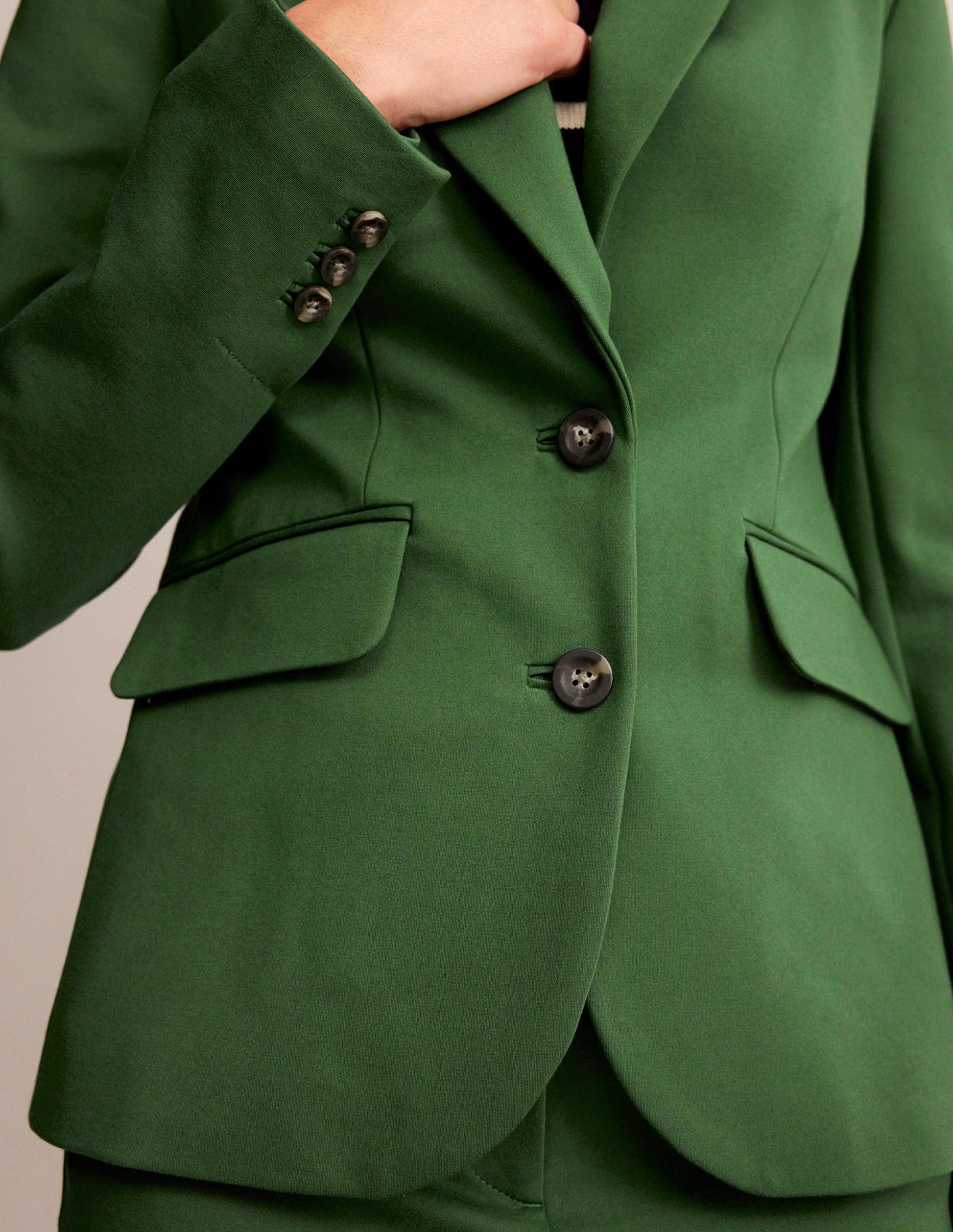 Marylebone Ponte Blazer-Winter Green-2