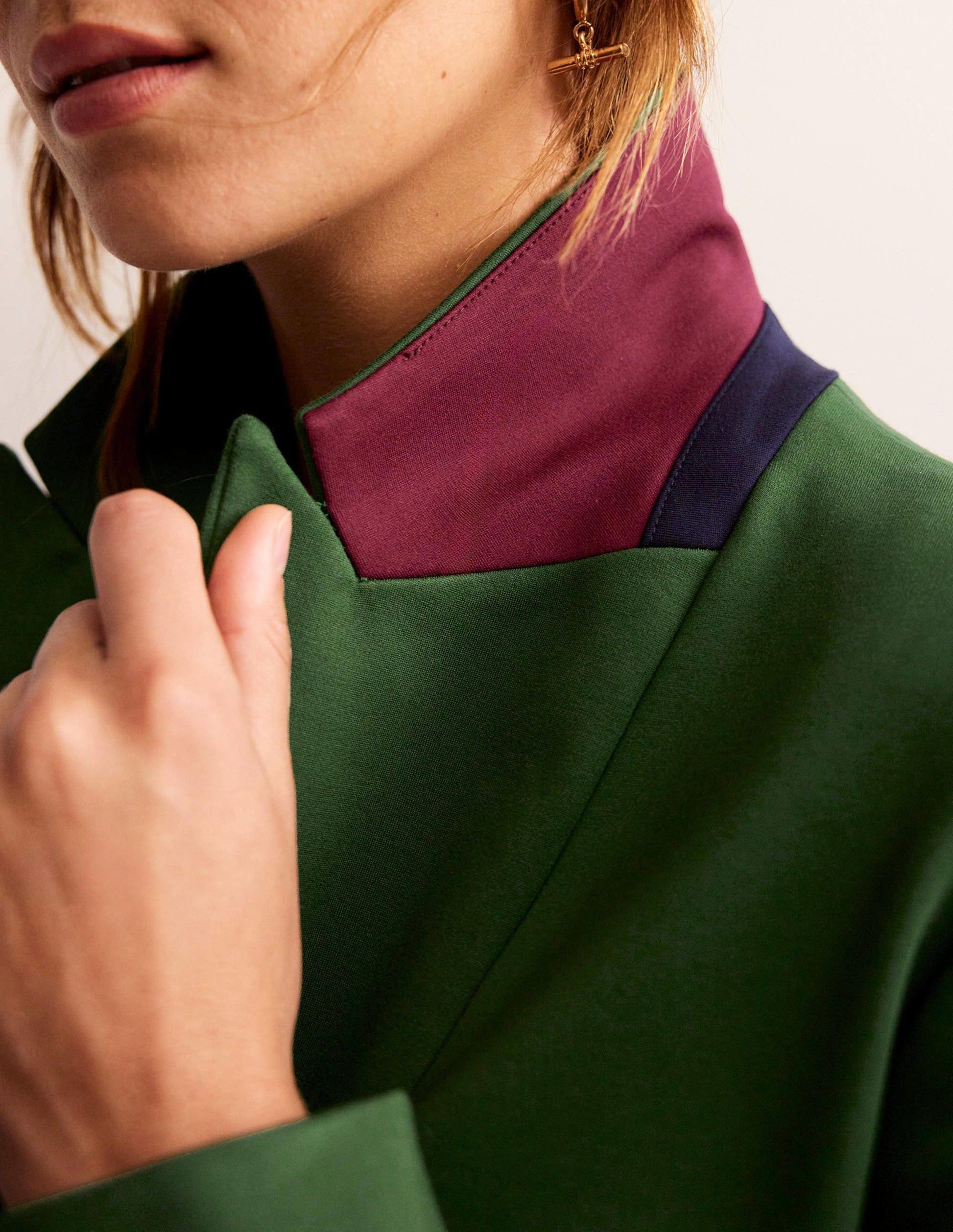 Marylebone Ponte Blazer-Winter Green-5