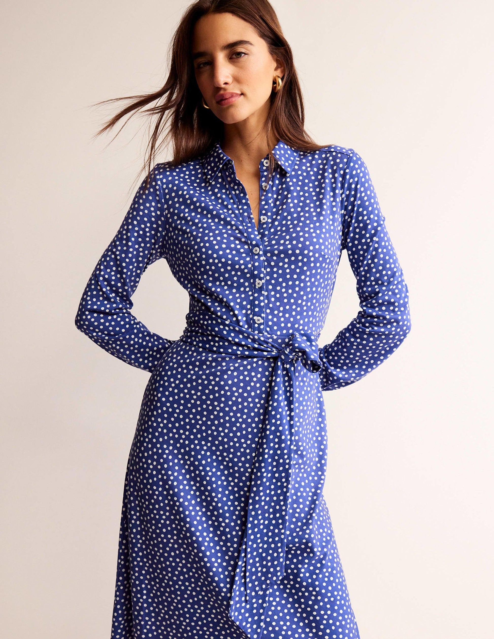 Laura Jersey Midi Shress-Surf The Web, Abstract Dot-1