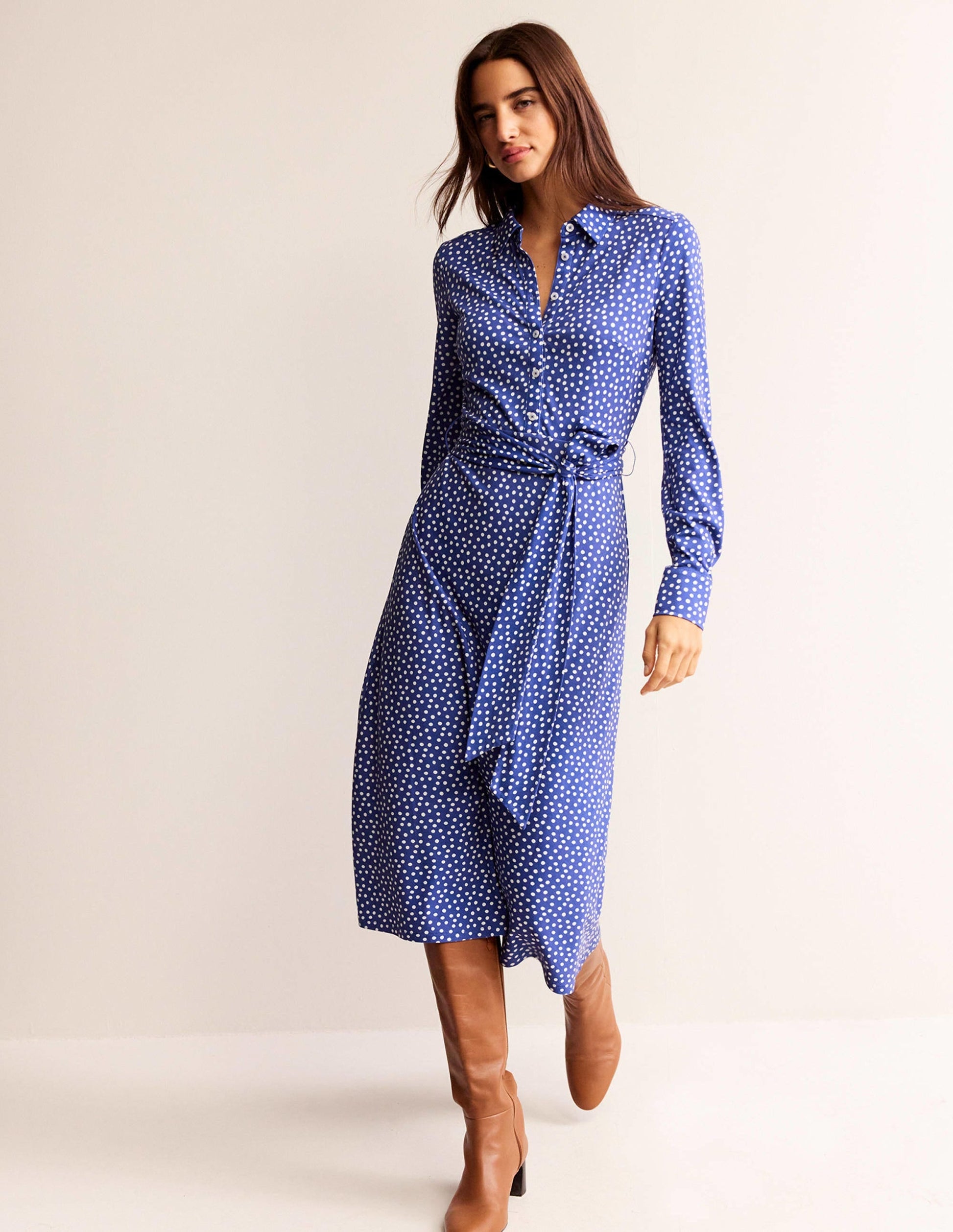Laura Jersey Midi Shress-Surf The Web, Abstract Dot-2