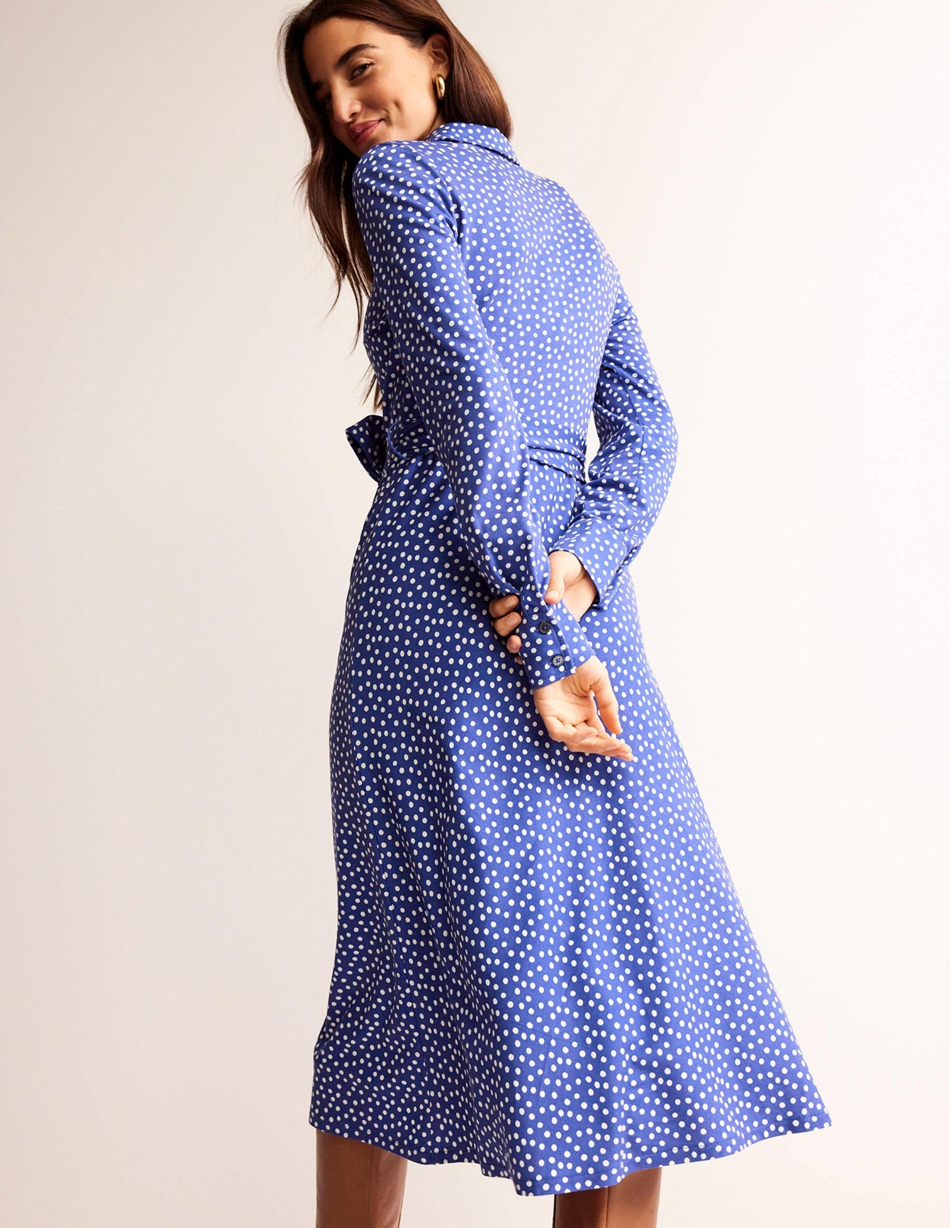 Laura Jersey Midi Shress-Surf The Web, Abstract Dot-3
