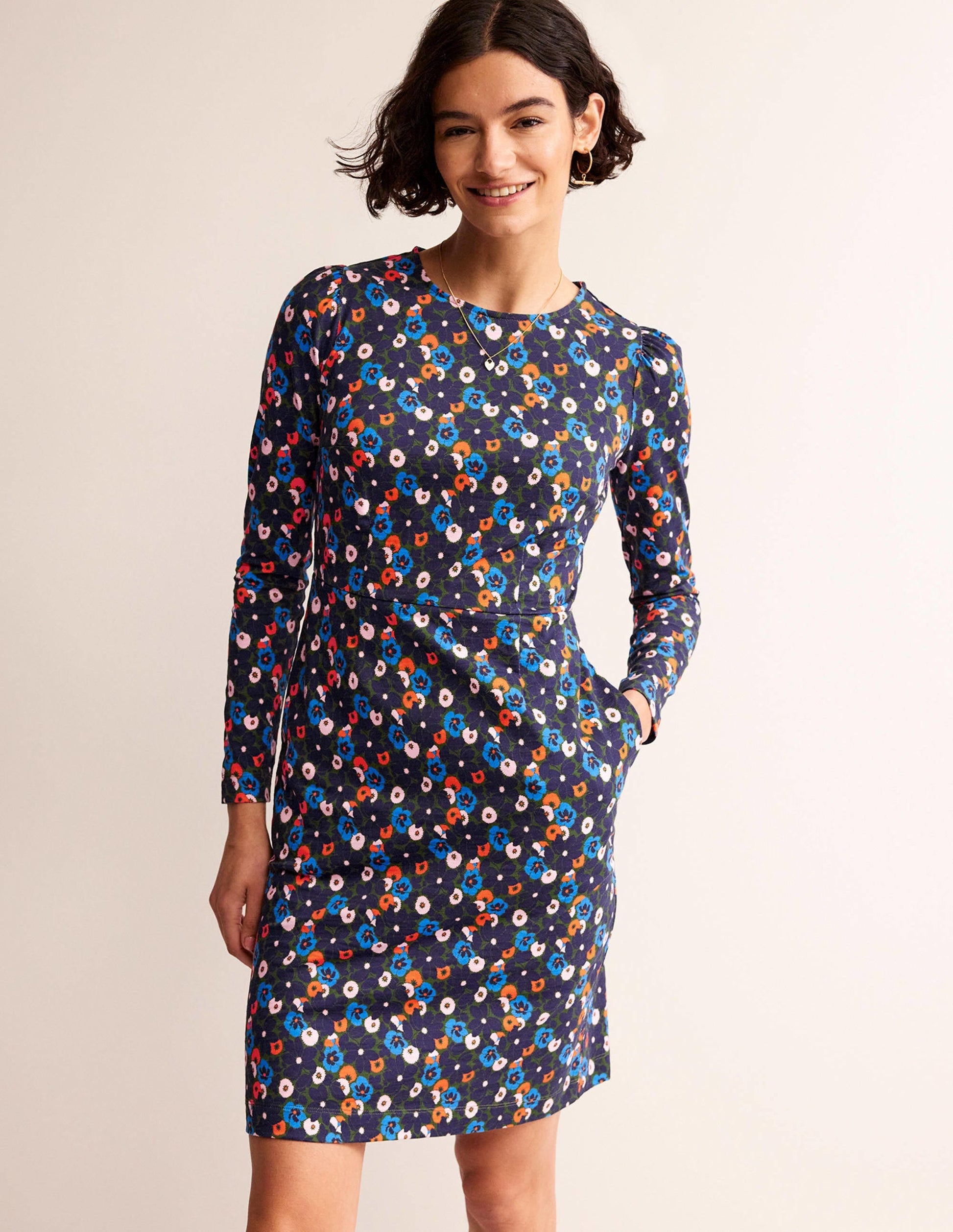 Penelope Jersey Dress-Moss, Bloomsbury Pop-4