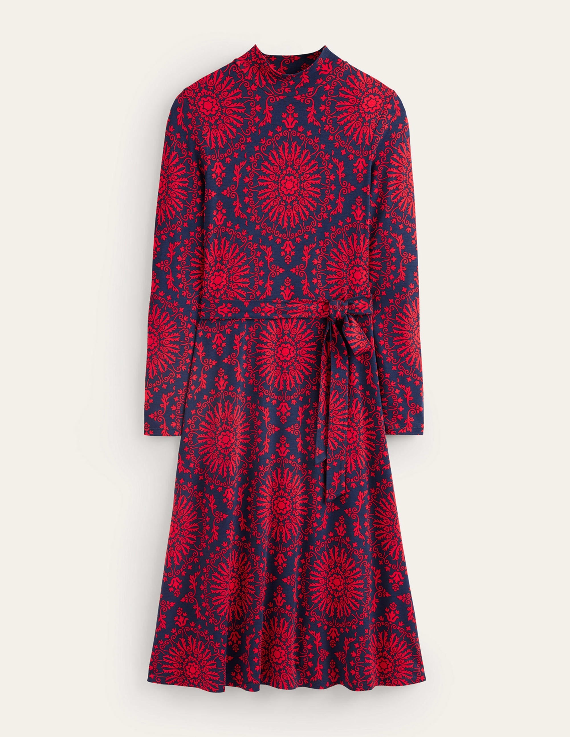 Alberta Jersey Midi Dress-Brilliant Red, Artizian Geo - Image 5