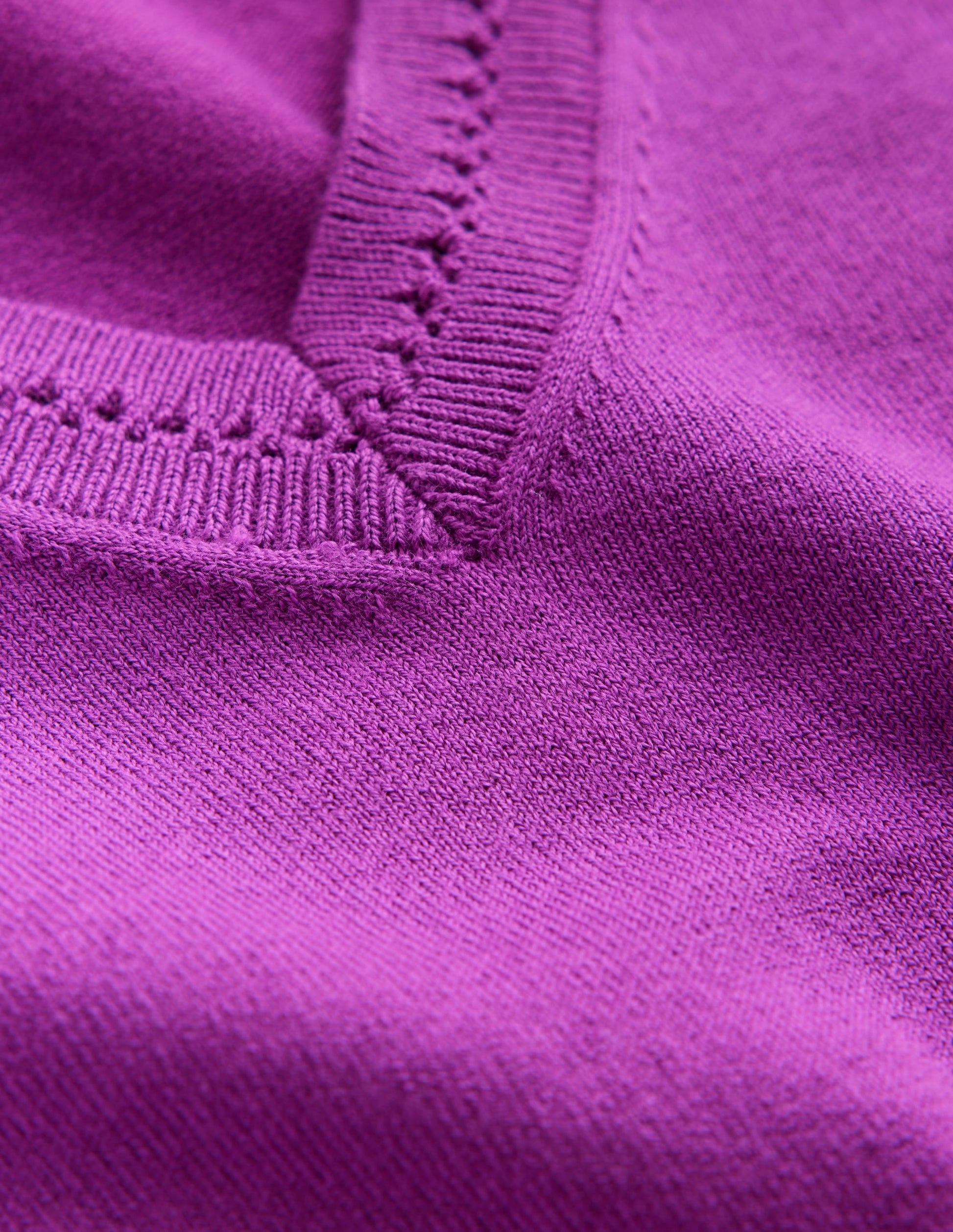 Catriona Cotton V-Neck Jumper-Jewel Purple-7
