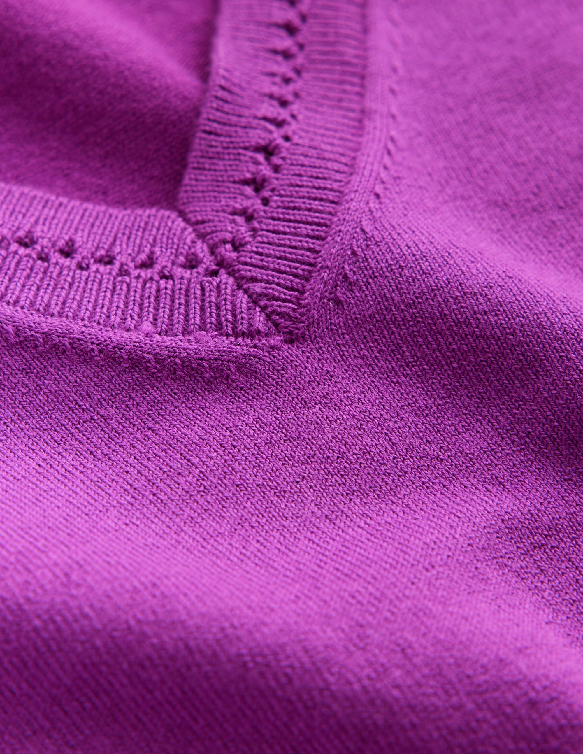 Catriona Cotton V-Neck Jumper-Jewel Purple - Image 7