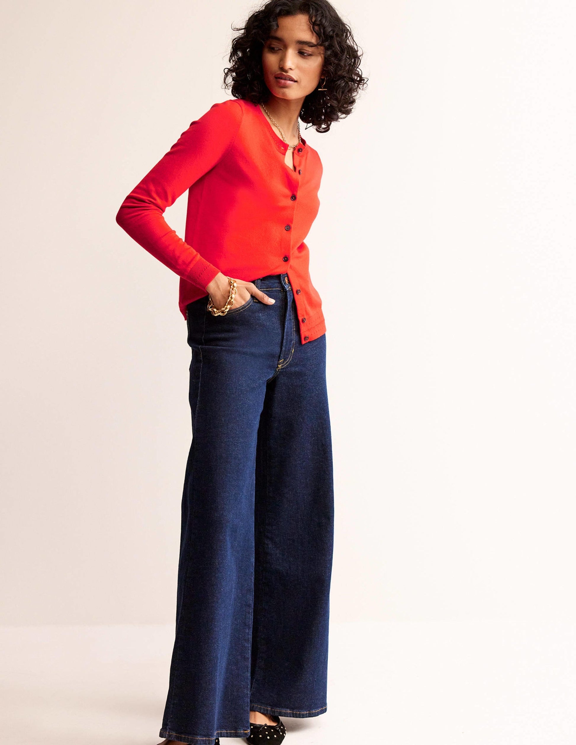 Catriona Cotton Cardigan-Flamenco Red-4