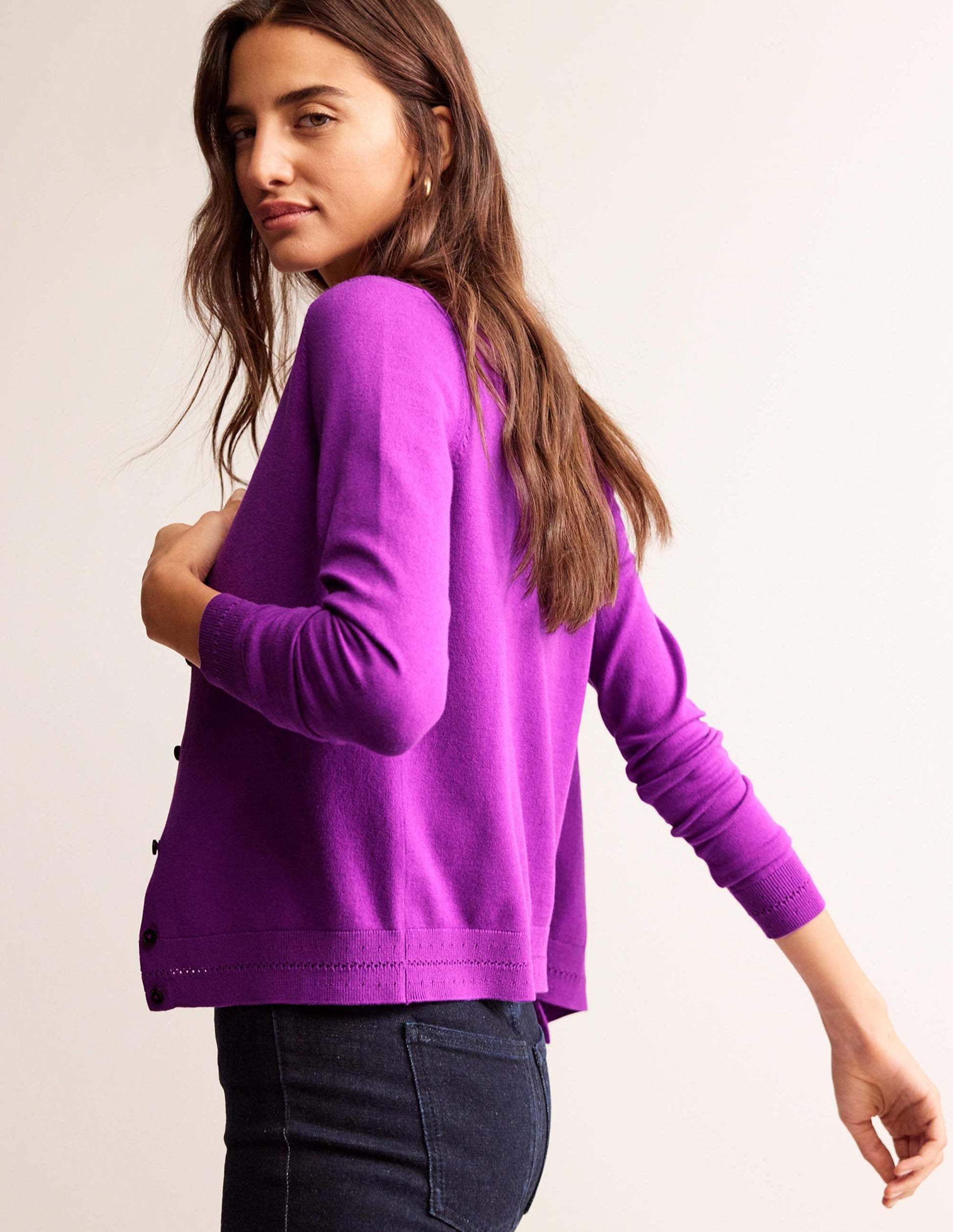Catriona Cotton Cardigan-Jewel Purple-3