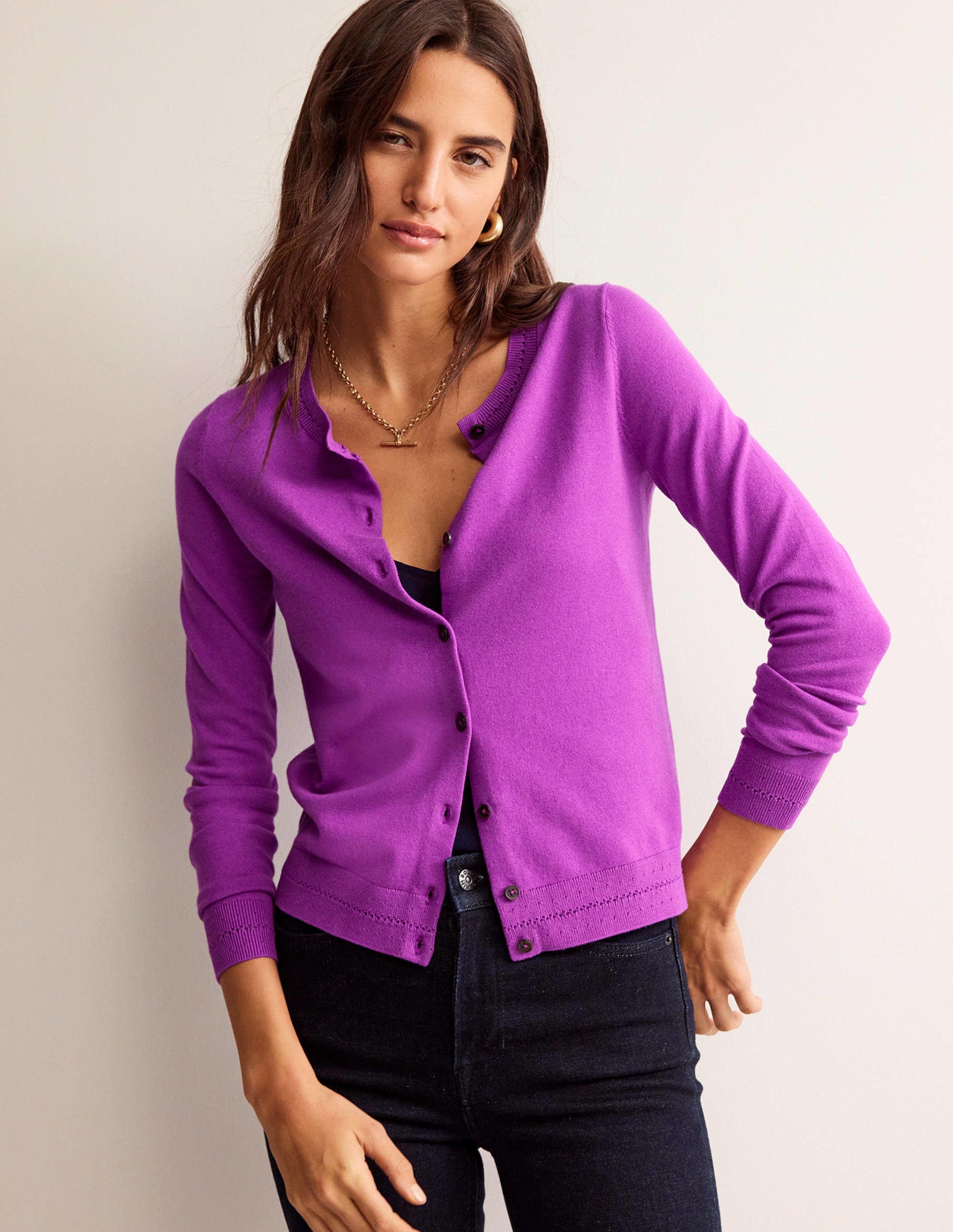 Catriona Cotton Cardigan-Jewel Purple-4