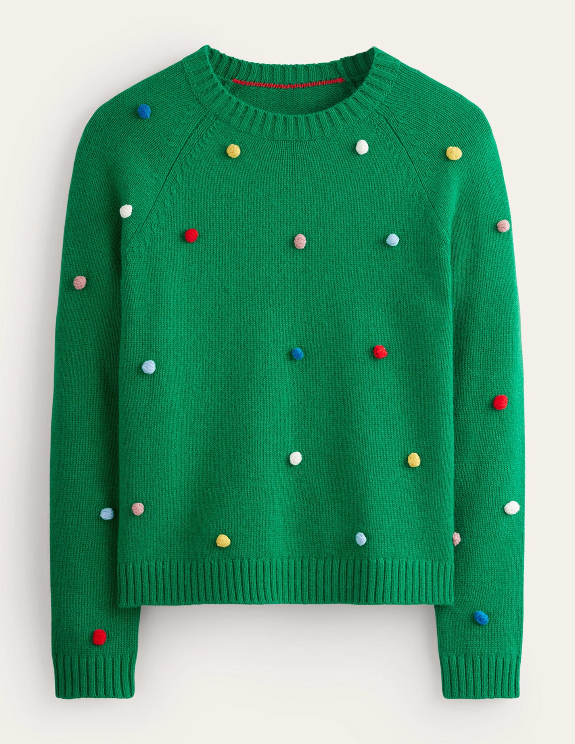 Christmas Pompom Jumper-Veridian Green - Image 8