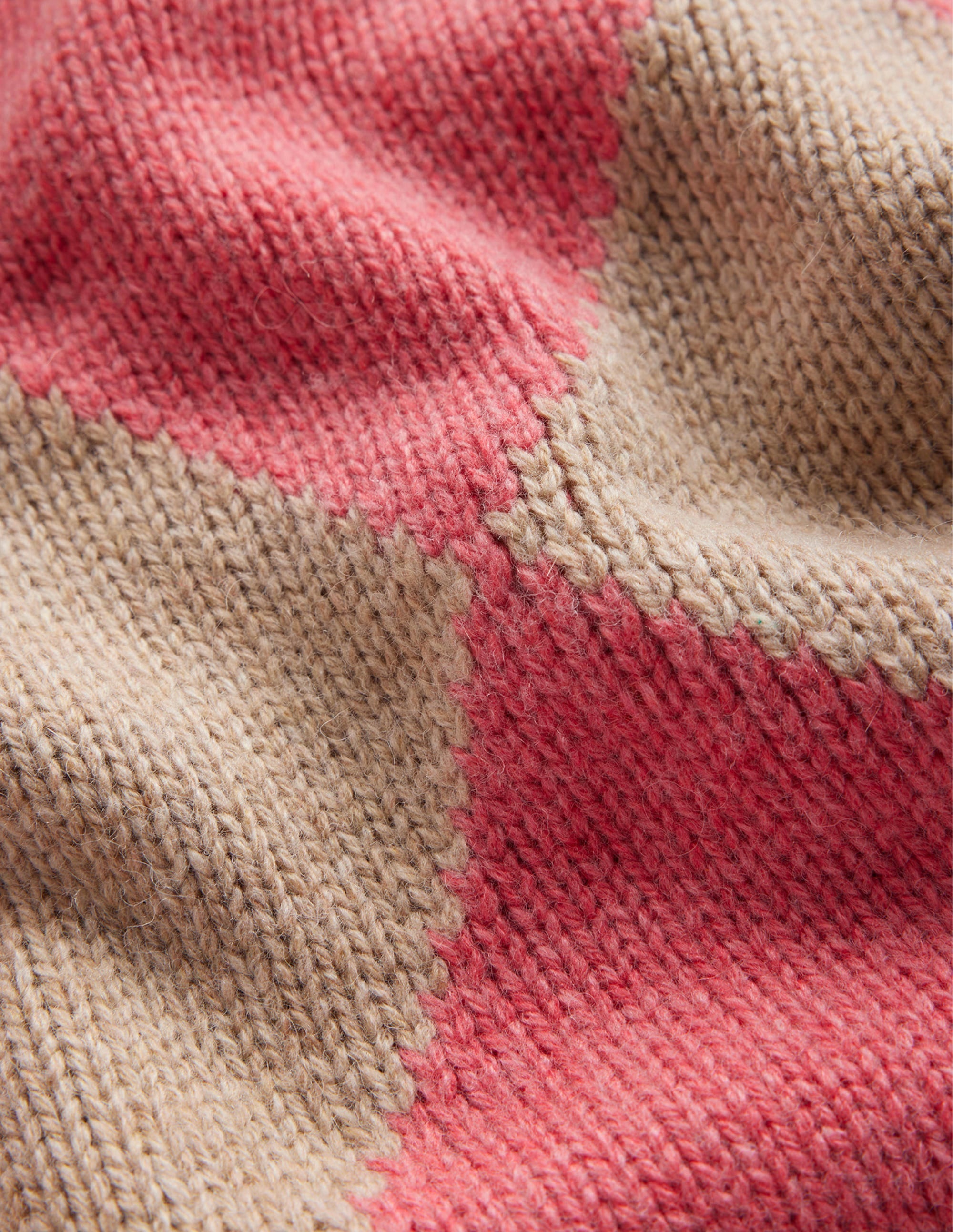 Argyle Crew Neck Jumper-Watermelon, Chinchilla Melange - Image 6
