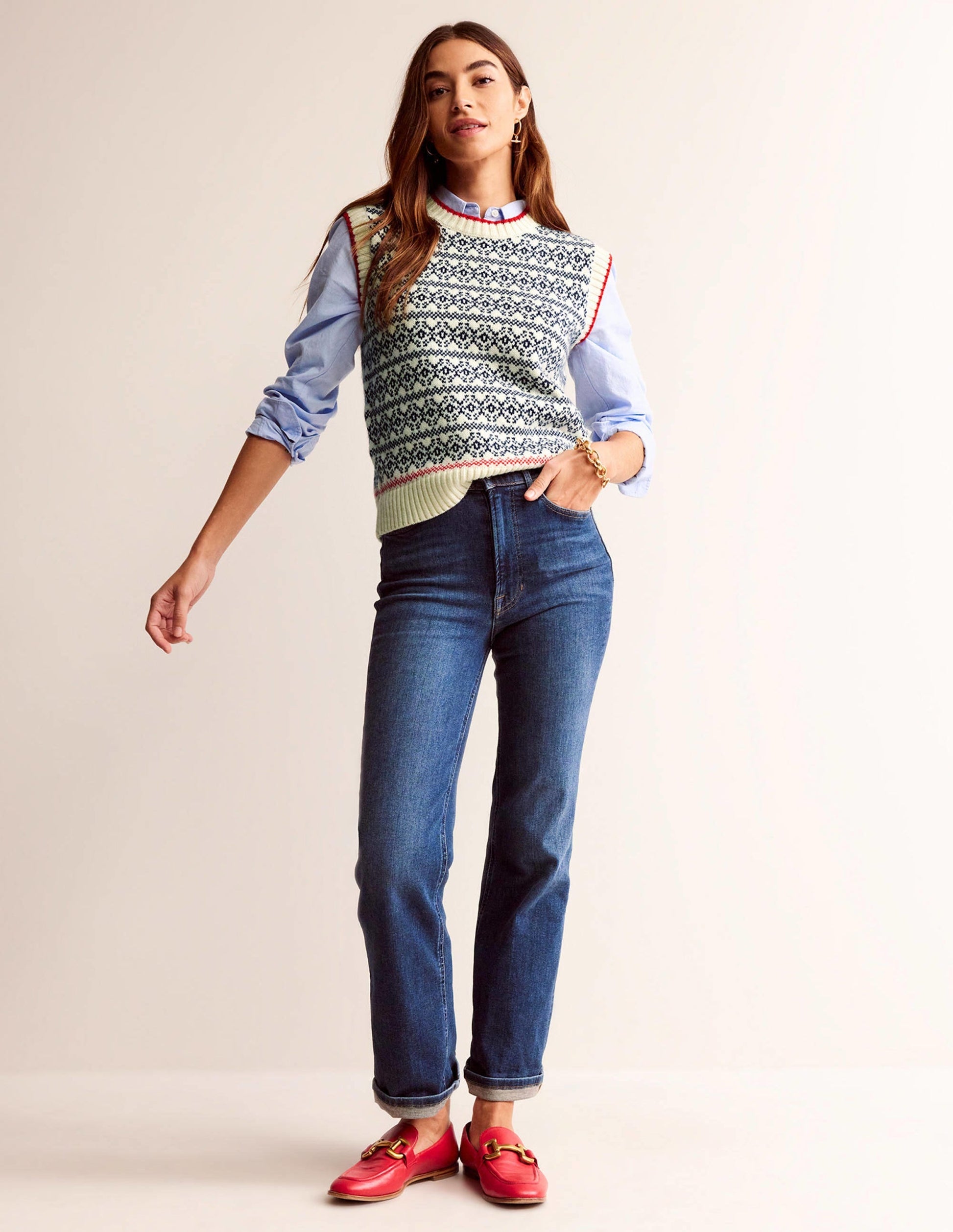 Eleanor Fair Isle Tank-Warm Ivory-4